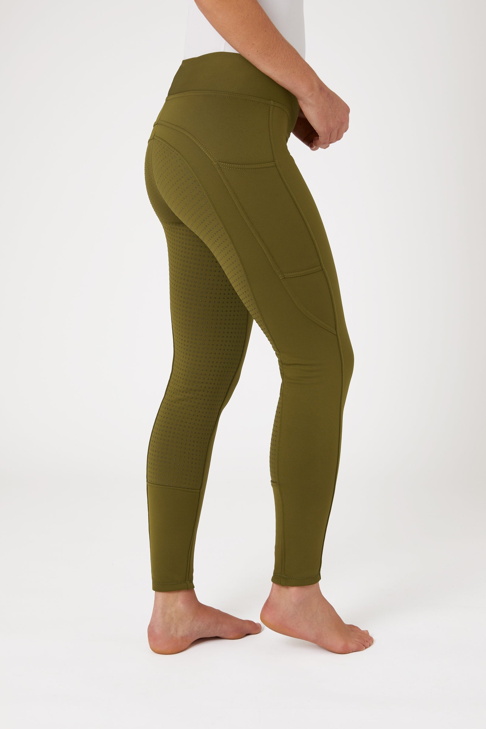 Horze Leggings d'équitation hiver Active fond intégral Grip avec poche téléphone, femme Womens Breeches