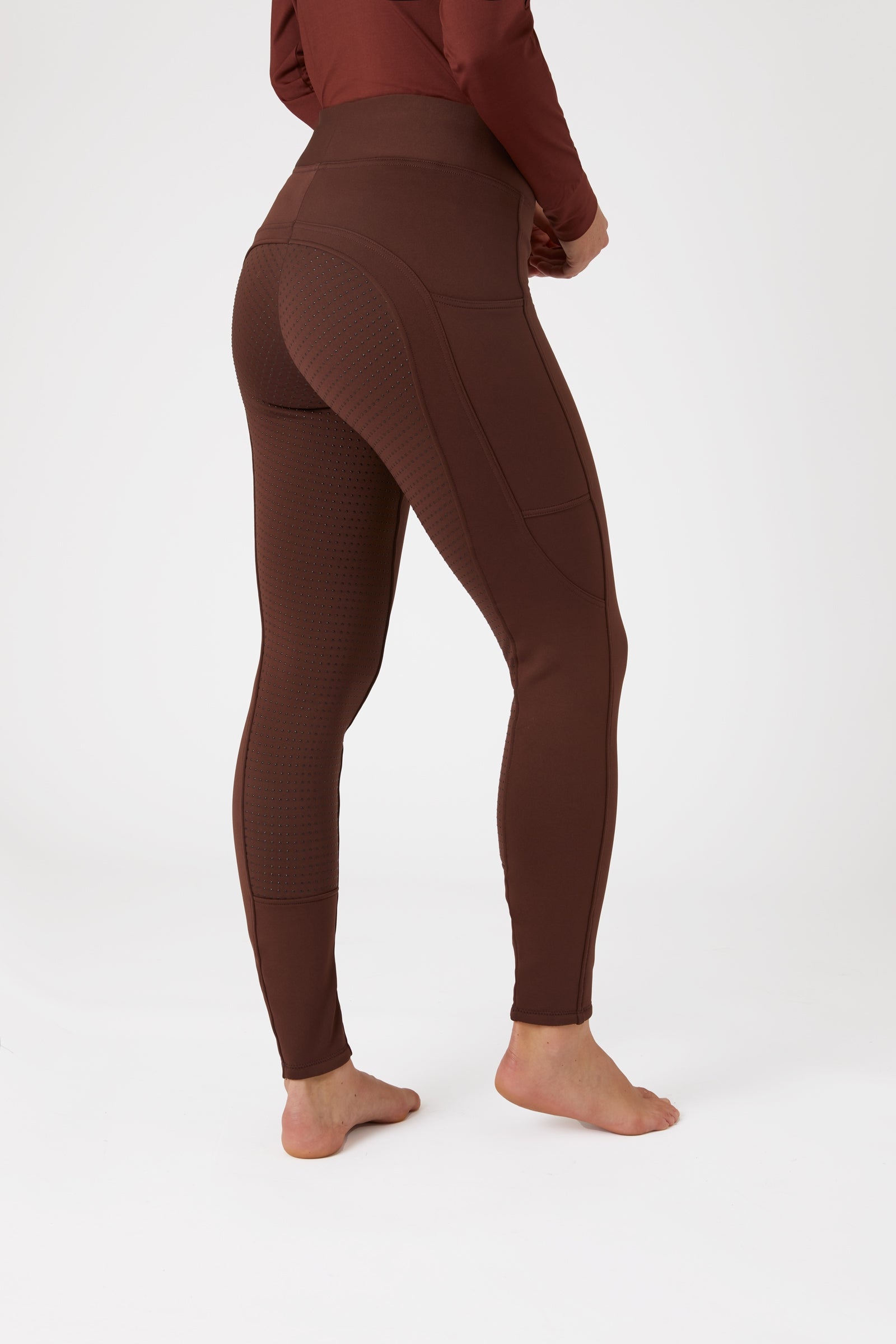Horze Leggings d'équitation hiver Active fond intégral Grip avec poche téléphone, femme Womens Breeches