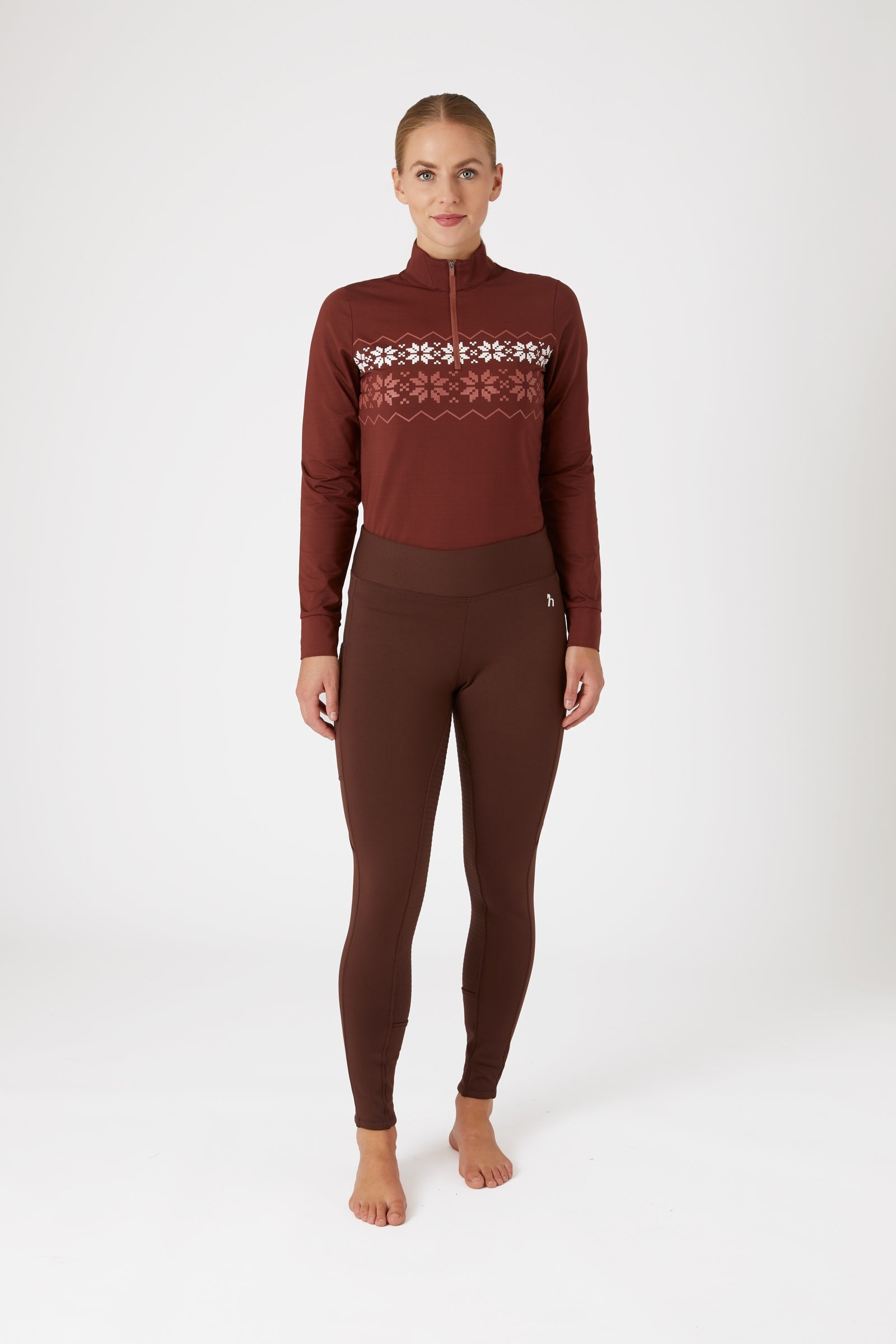 Horze Active Women's Full Grip Winter Riding Tights with Phone Pocket Womens Breeches