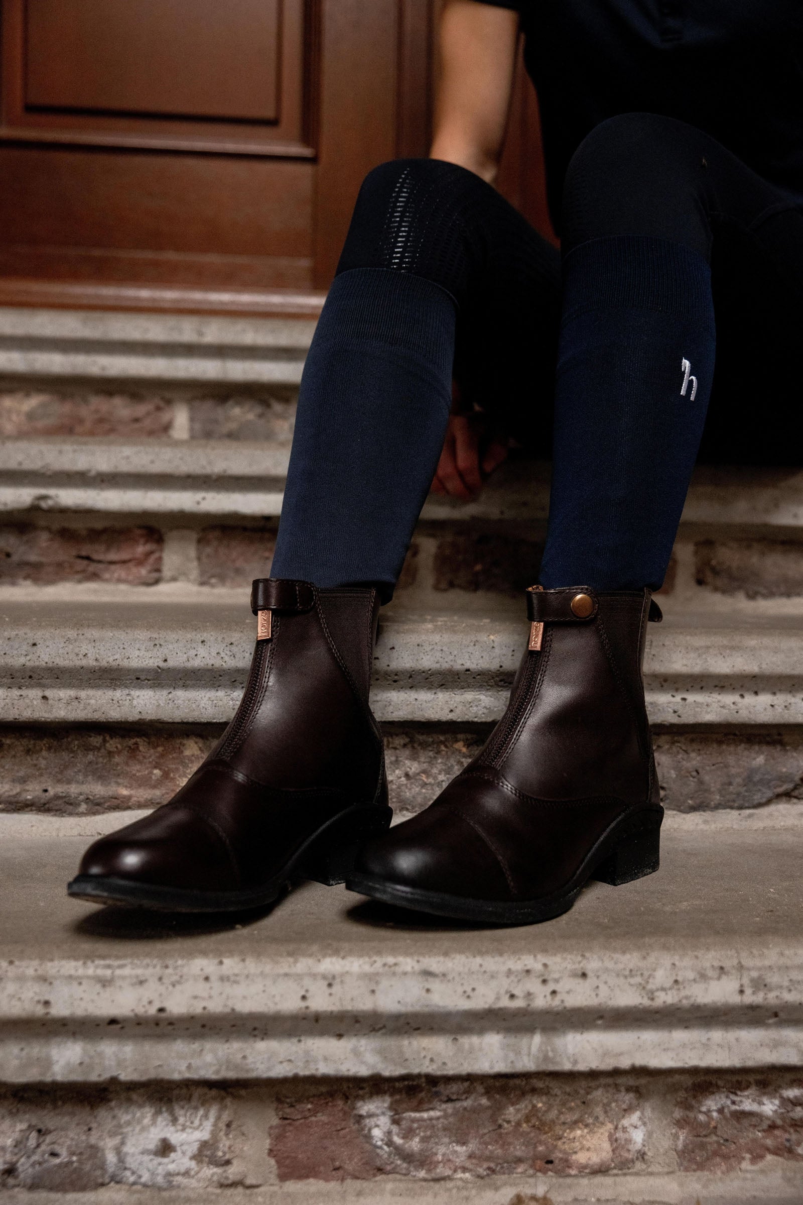 Horze Rose Leather Jodphur Boots with Front Zipper Riding Boots & Riding Shoes