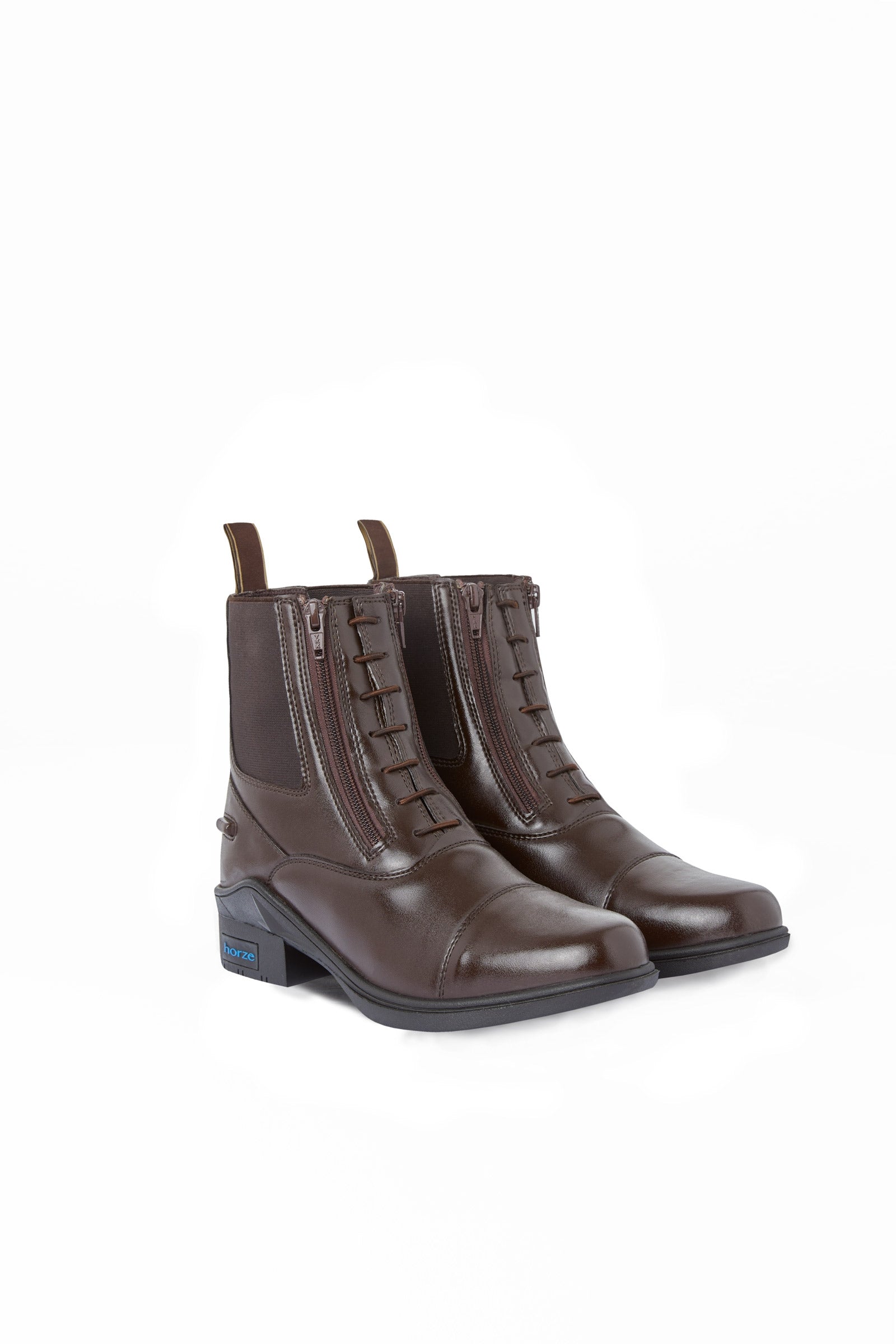 Horze Bottines Jodphur en cuir Kingston avec double fermeture éclair, femme Bottes d'équitation & chaps