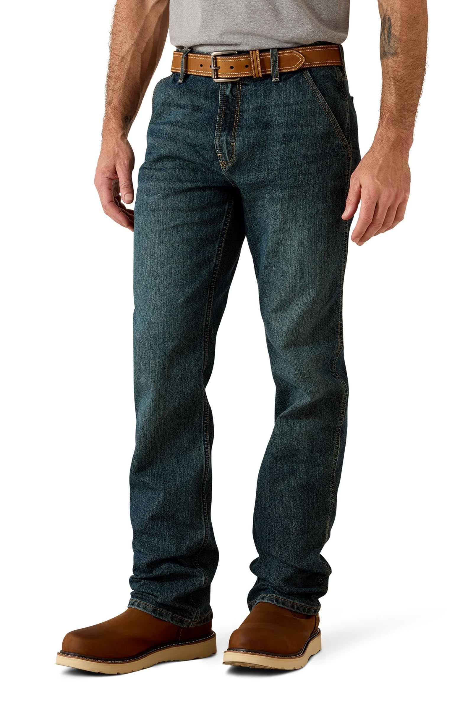Ariat Rebar M7 Slim DuraStretch Workhorse Jean de travail homme coupe droite Vêtements d'équitation homme