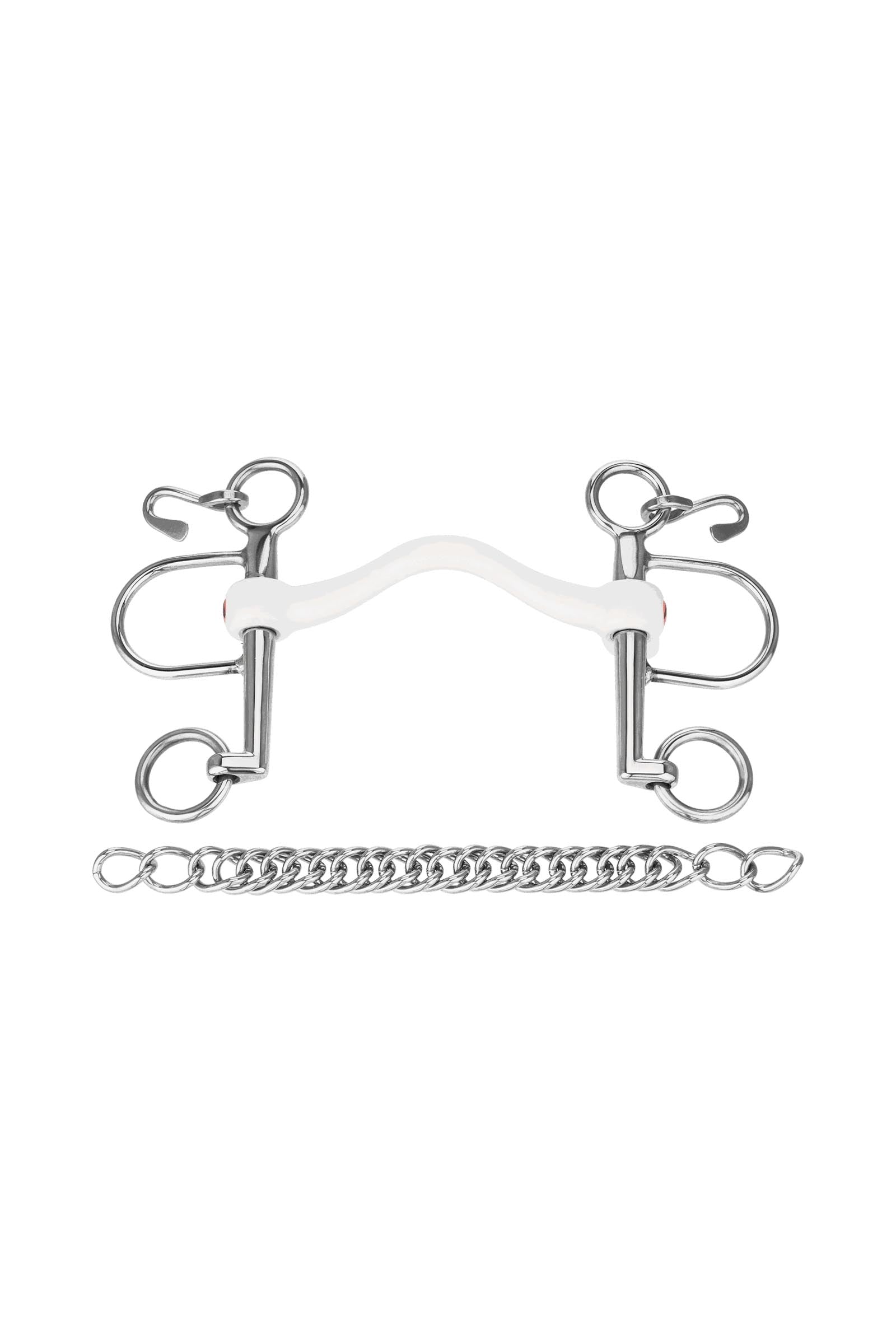 Sprenger Nathe CM Pelham, Soft Mullen Mouth W. Port 15mm, Short Shank, Thermoplastic Horse Bits