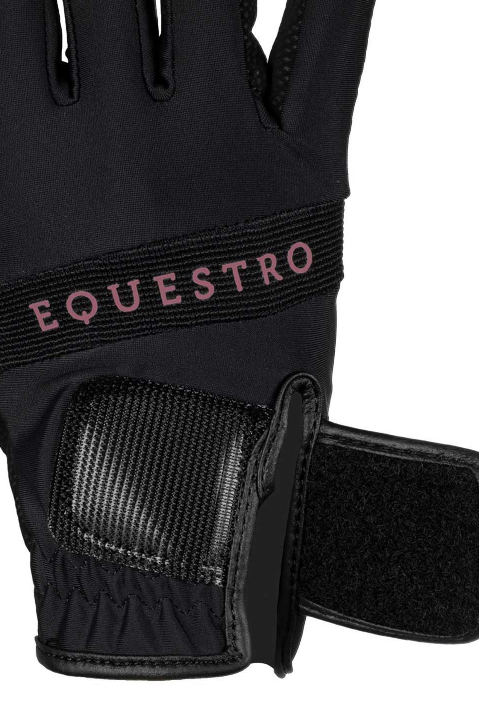 Equestro Gloves in Technical Fabric With Multicolor Logo Riding Gloves