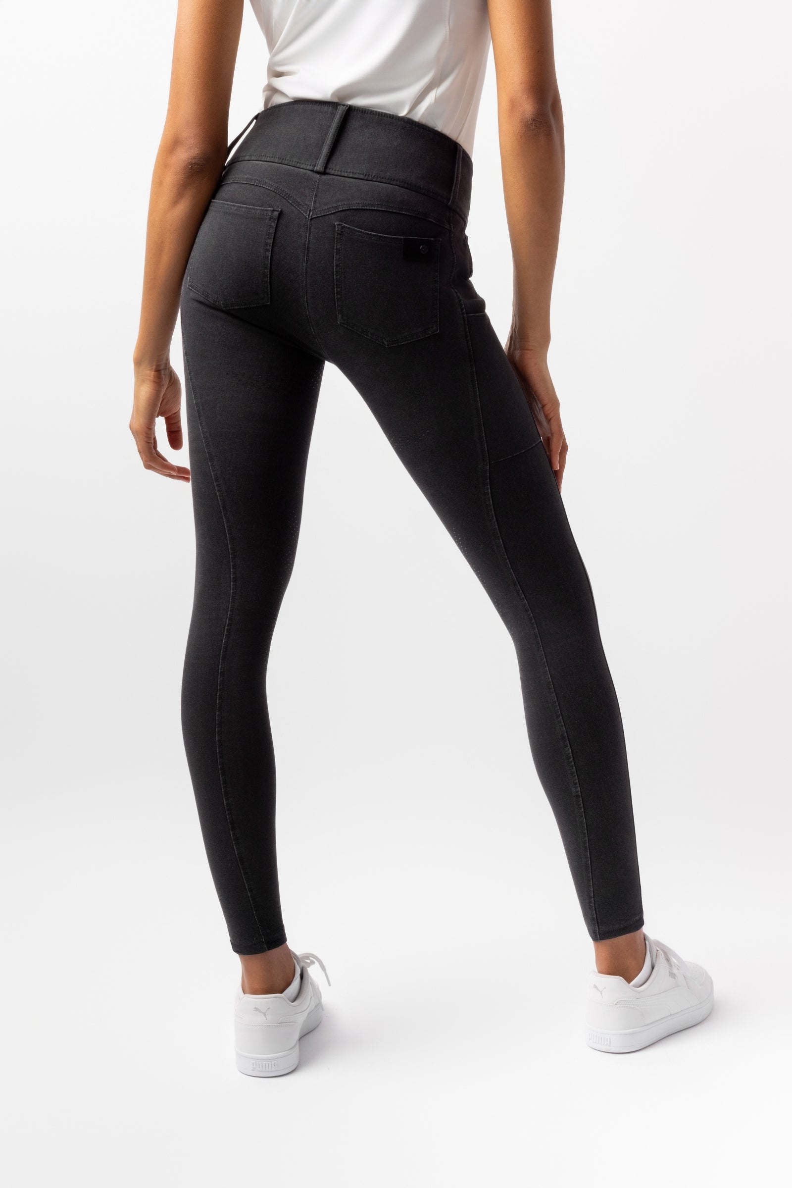 Horze Carolyn pantalon d'équitation en denim à fond intégral pour femme Vêtements d'équitation femme