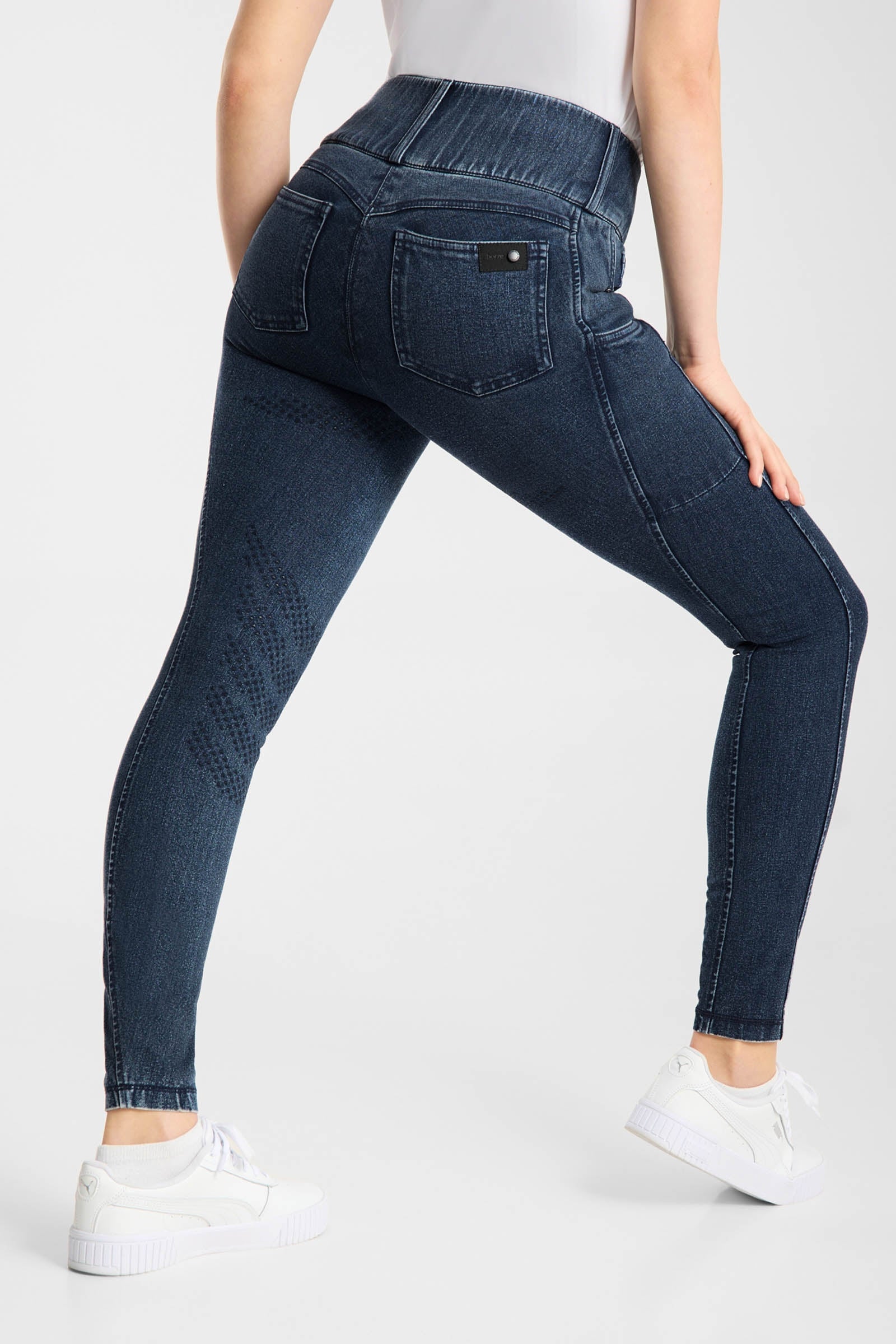 Horze Carolyn pantalon d’équitation denim femme full grip Womens Breeches