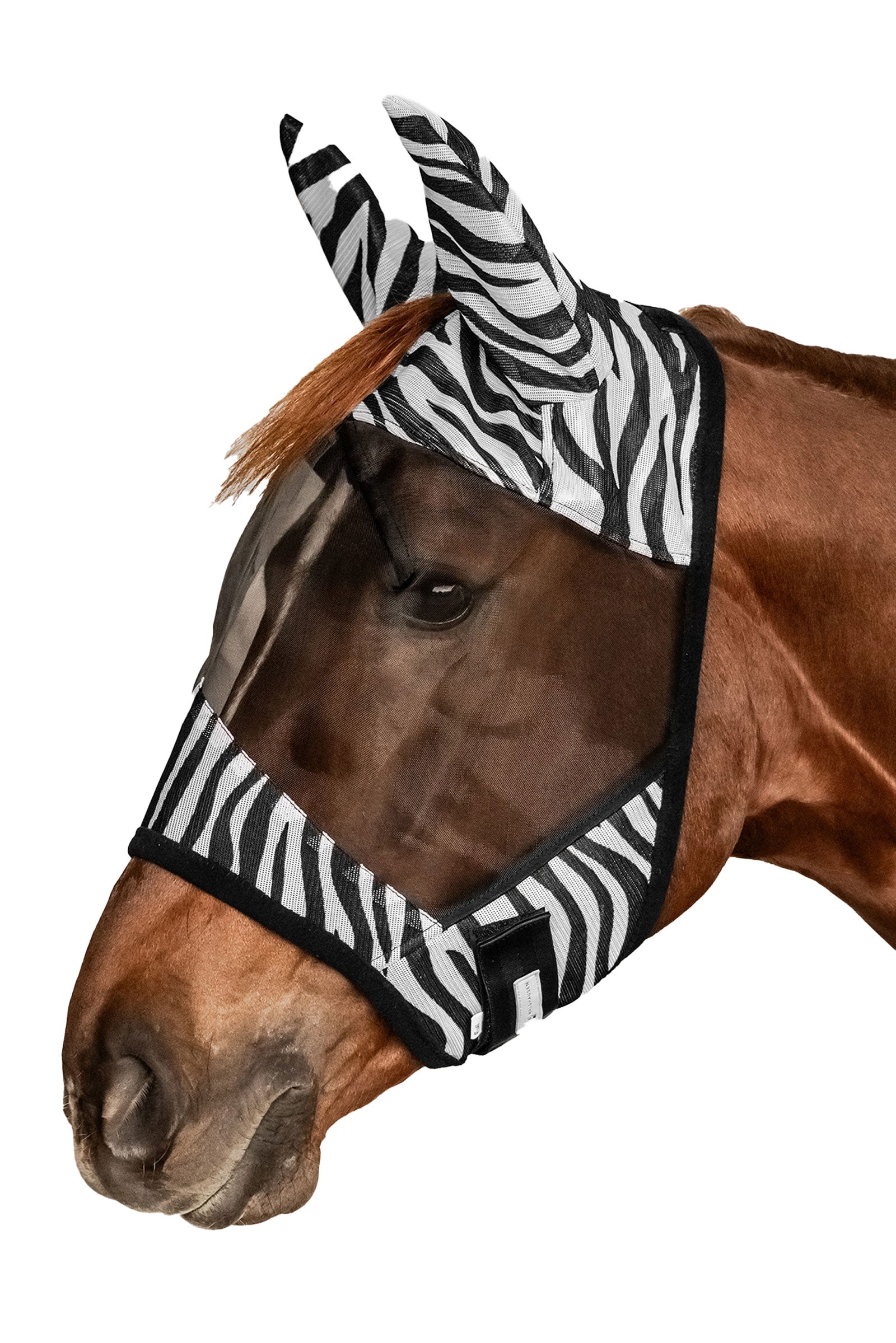 Waldhausen Zebra Fly Mask With UV-Protection Antifly Protection for Horses