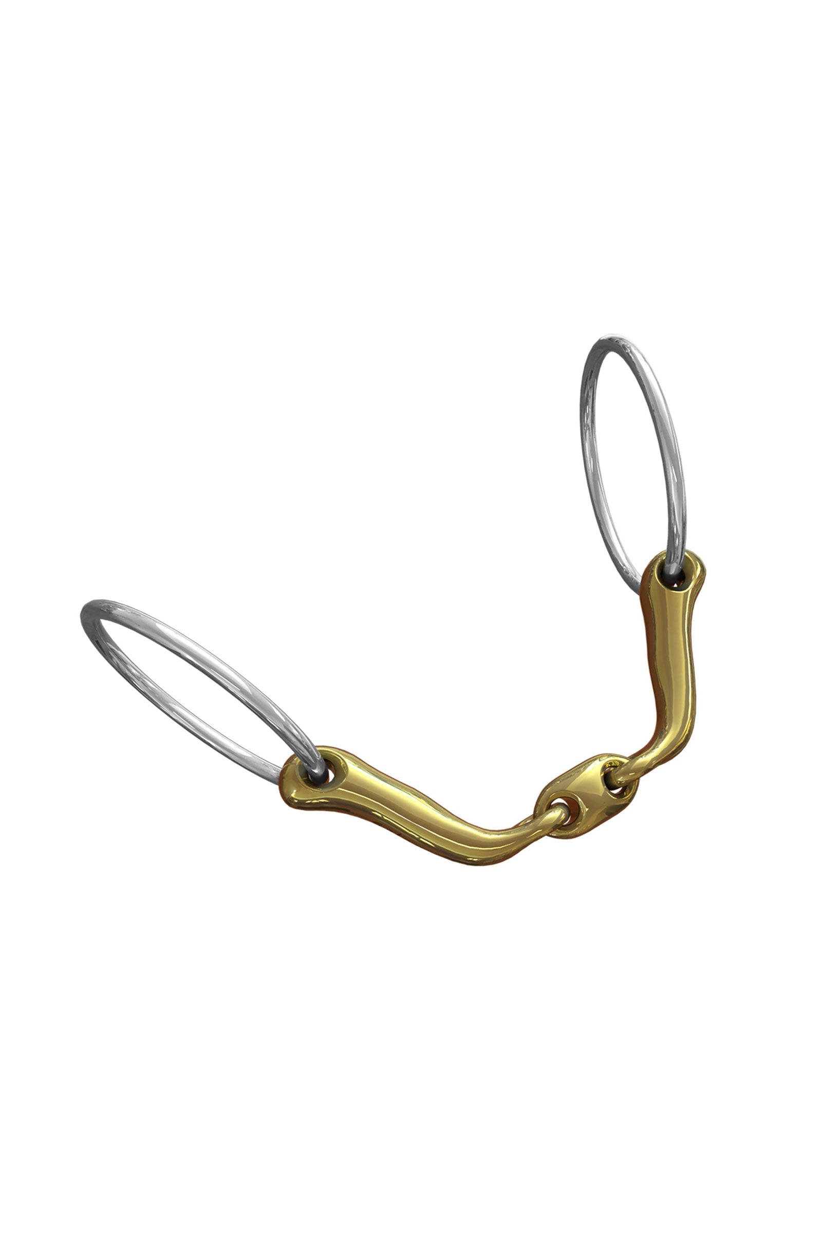 Neue Schule Bits Mors de filet NS Bits Verbindend, canons épaisseur 16 mm, anneaux Chantilly 70 mm Mors