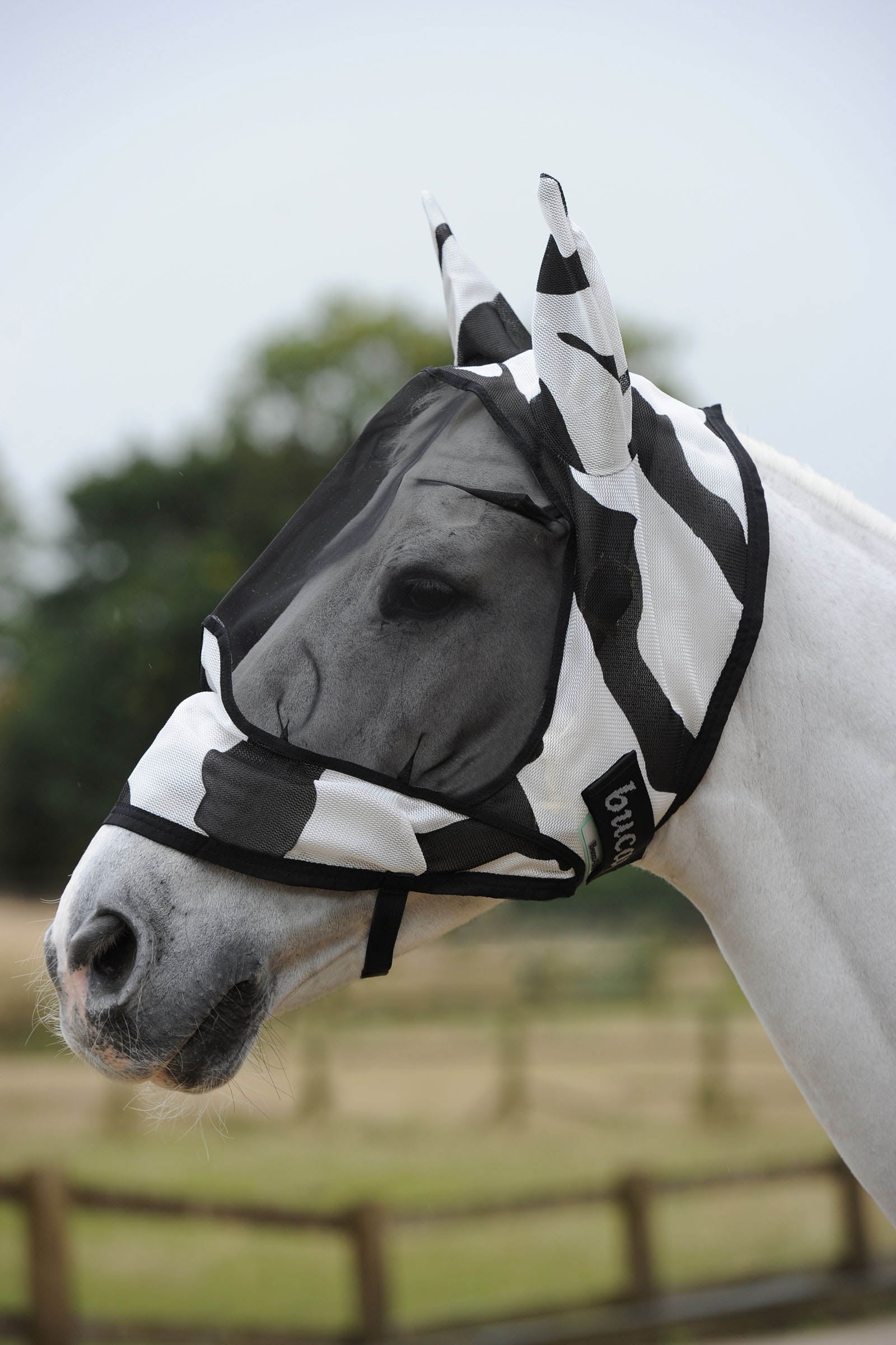 Bucas Buzz-Off Zebra Deluxe Masque anti-mouches Anti-mouches cheval