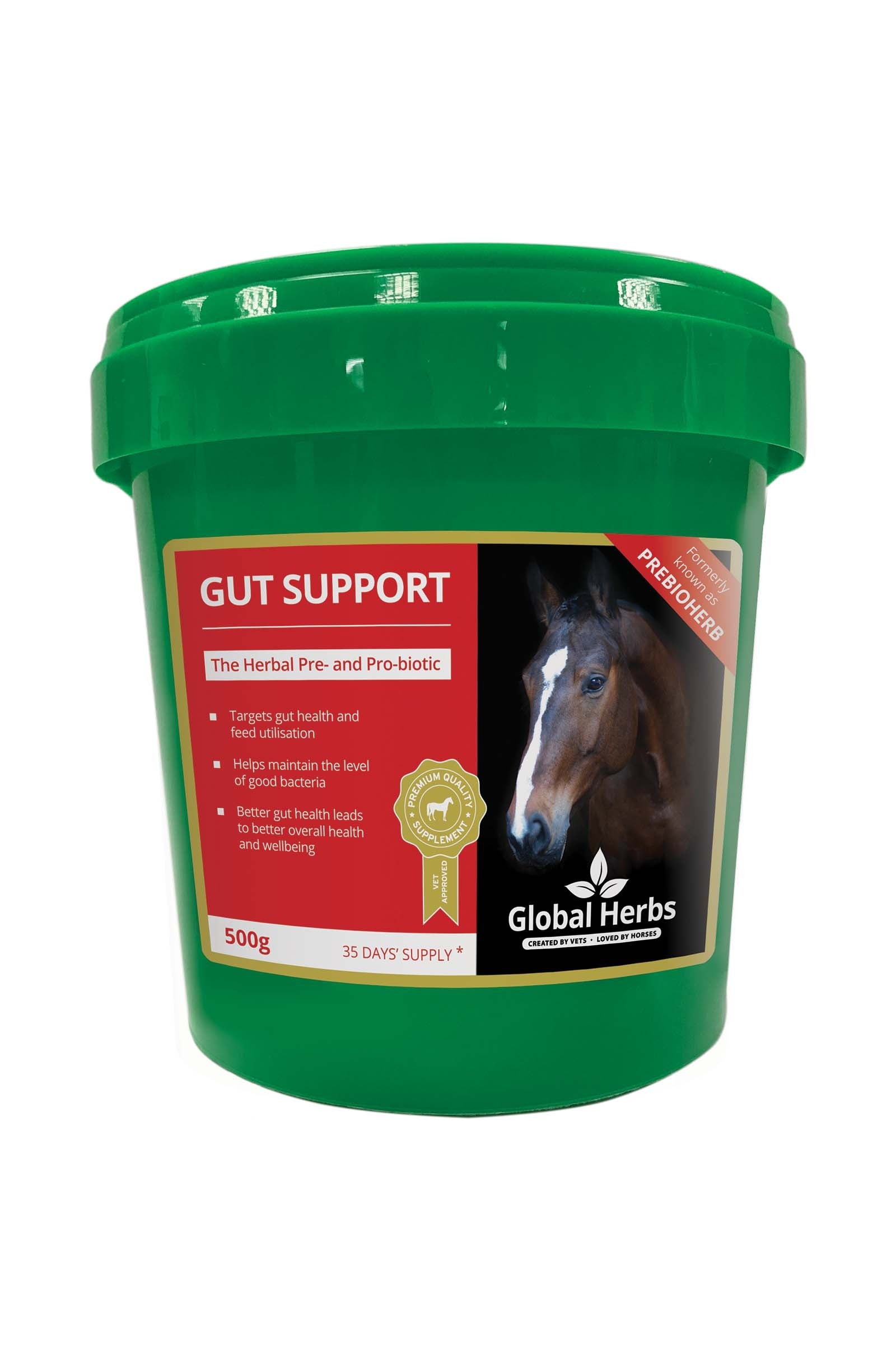 Global Herbs Complément alimentaire de soin Prébiotique Gut Support 500 g Horse Feed & Nutrition