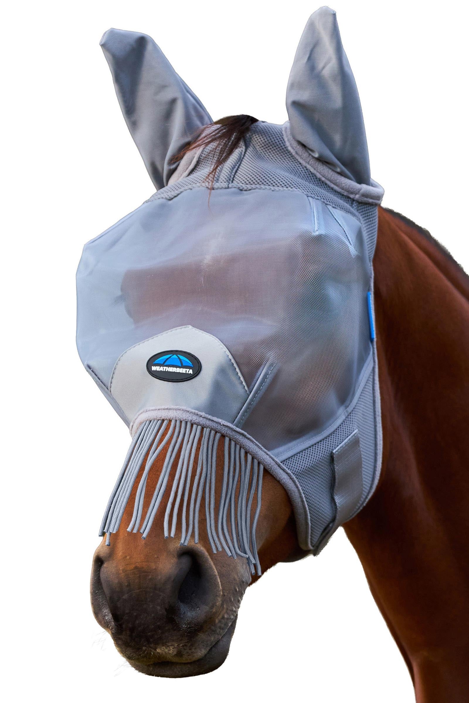 Weatherbeeta Comfitec Fine Mesh Masque anti-mouches avec oreilles et franges Anti-mouches cheval