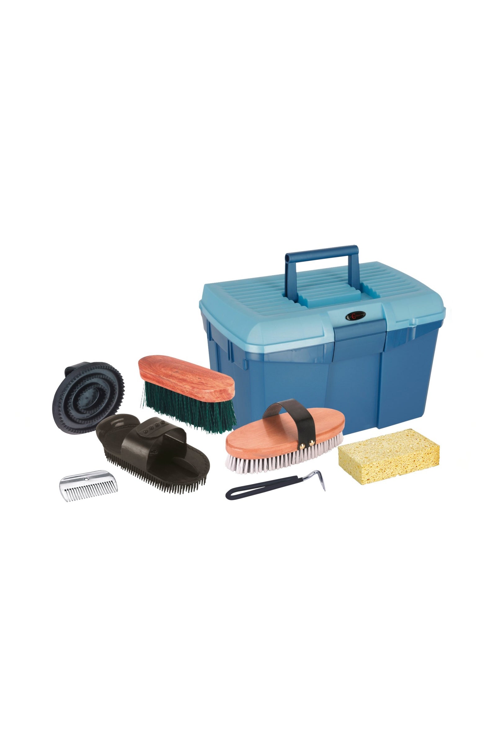 Kerbl Boîte de pansage avec kit de pansage (7 pcs.) Matériel de pansage