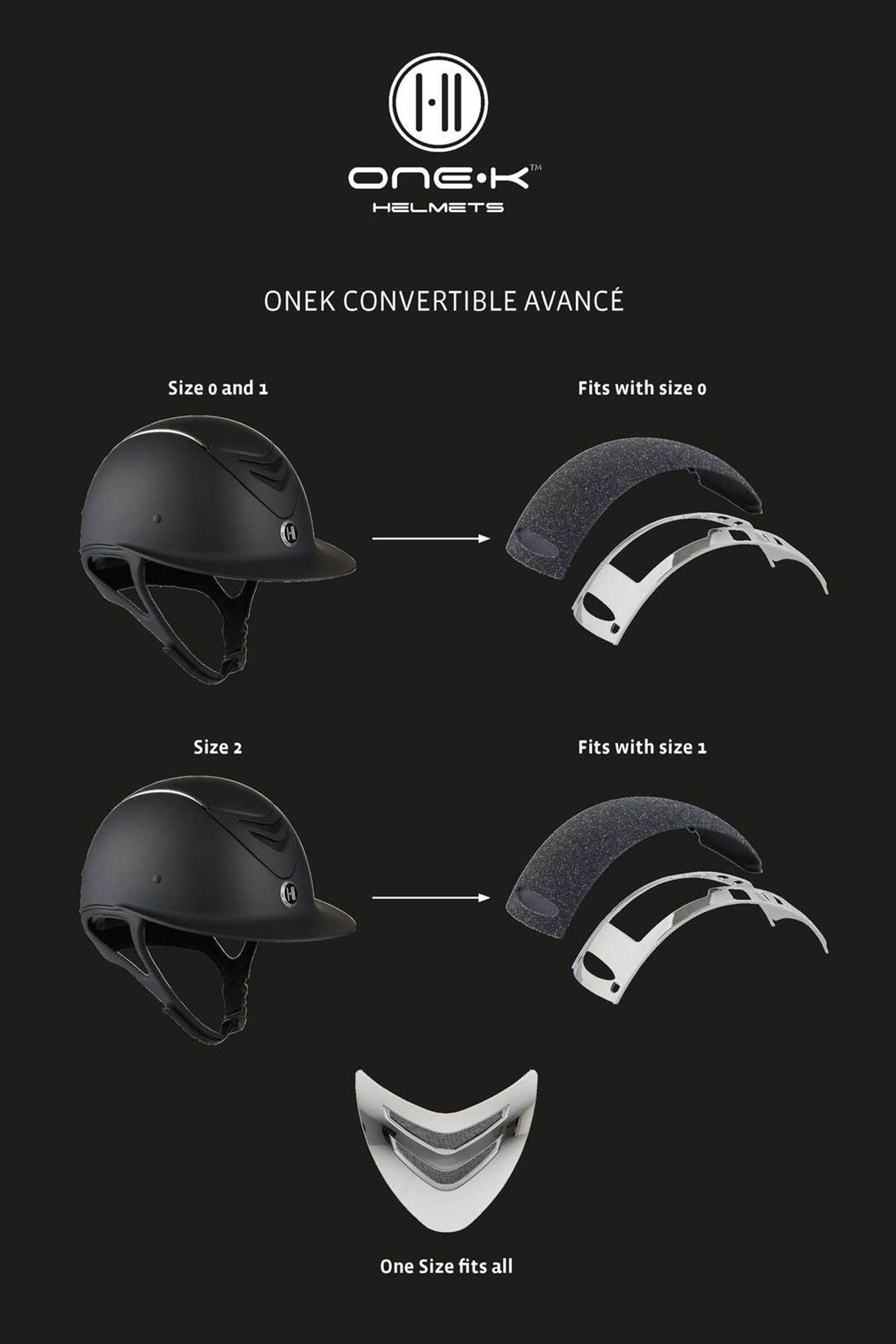 OneK Casque d'équitation Brillant Convertible Avance Casques & Gilets de protection