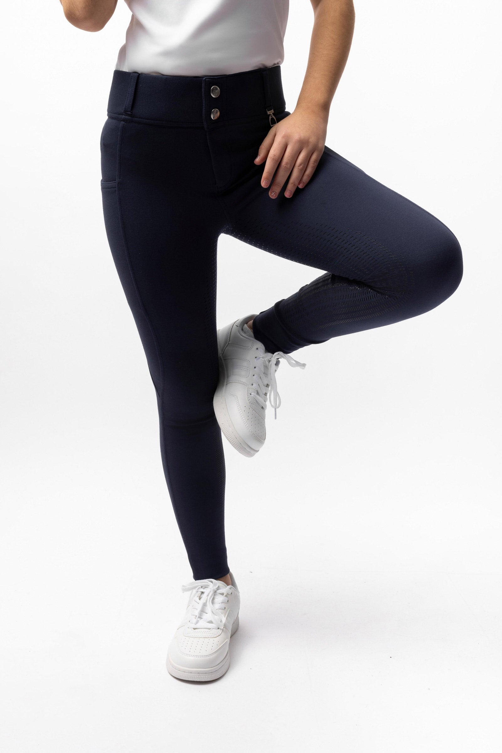 Horze Mira Pantalon d'équitation pour enfants avec fond intégral Vêtements d'équitation enfant