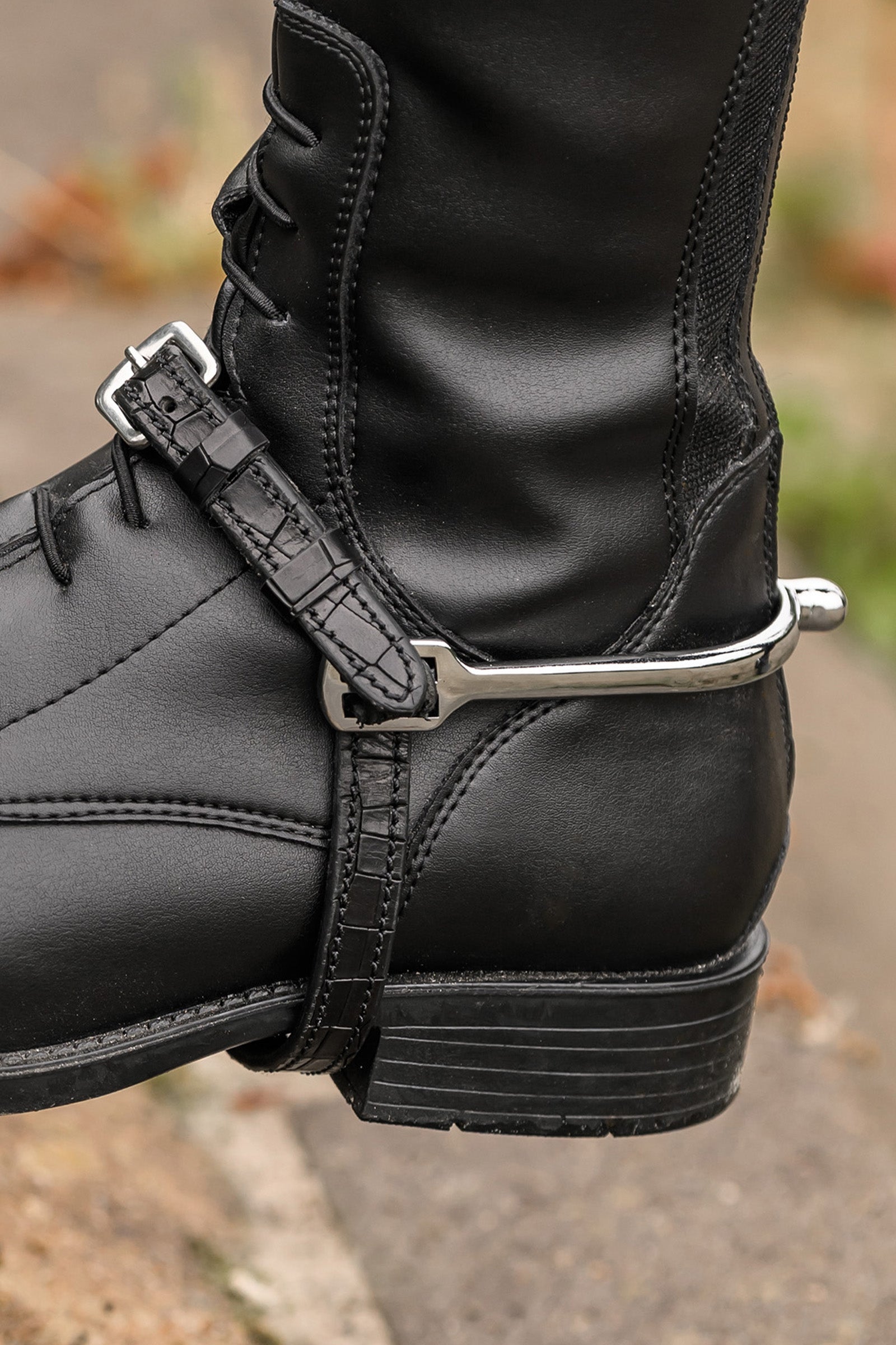 Waldhausen Leather Spur Straps With Croco Embossing Riding Whips, Crops & Spurs