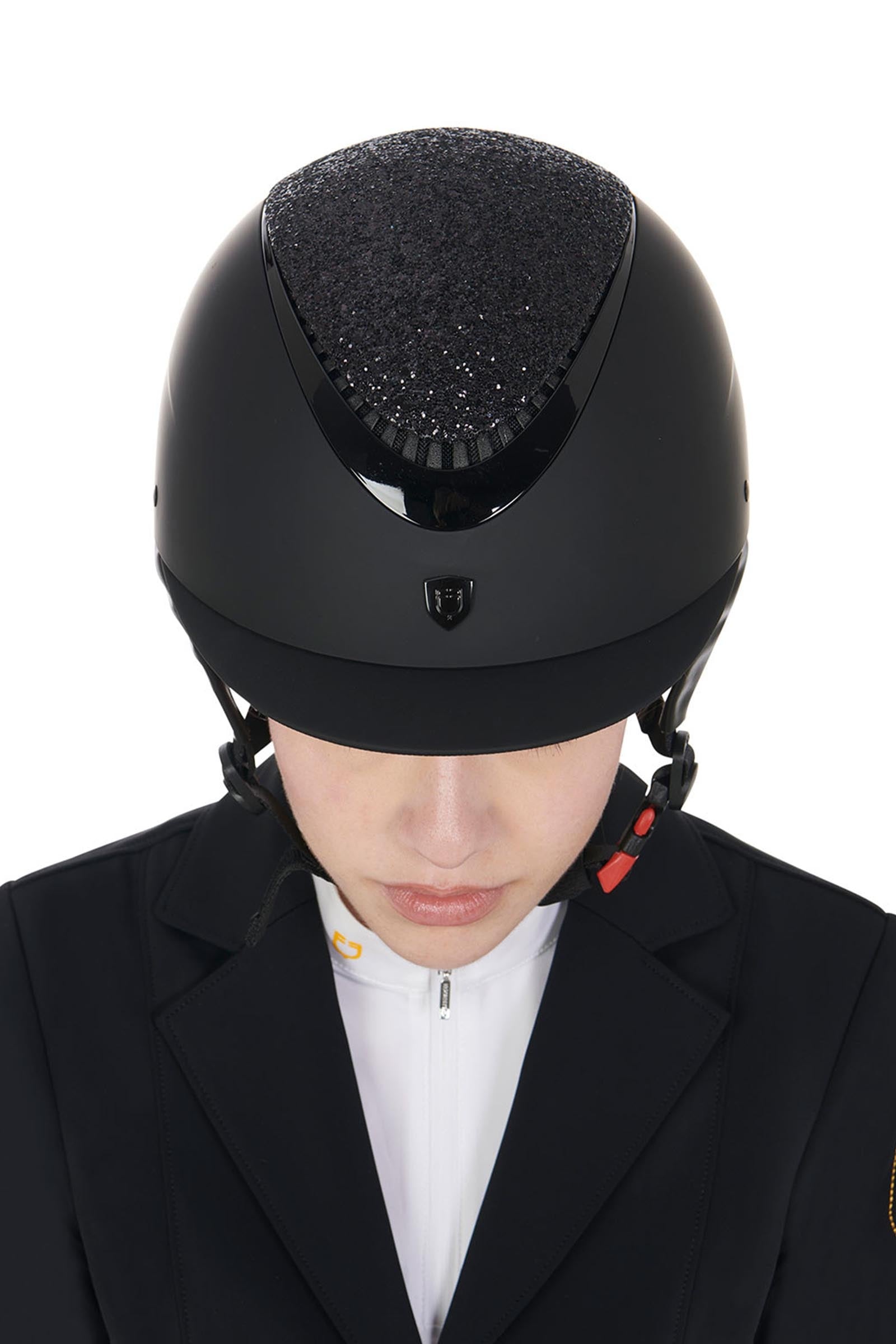 Equestro Narrow Visor Helmet With Rhinestones En 1384-2023 Homologation Safety Equipment