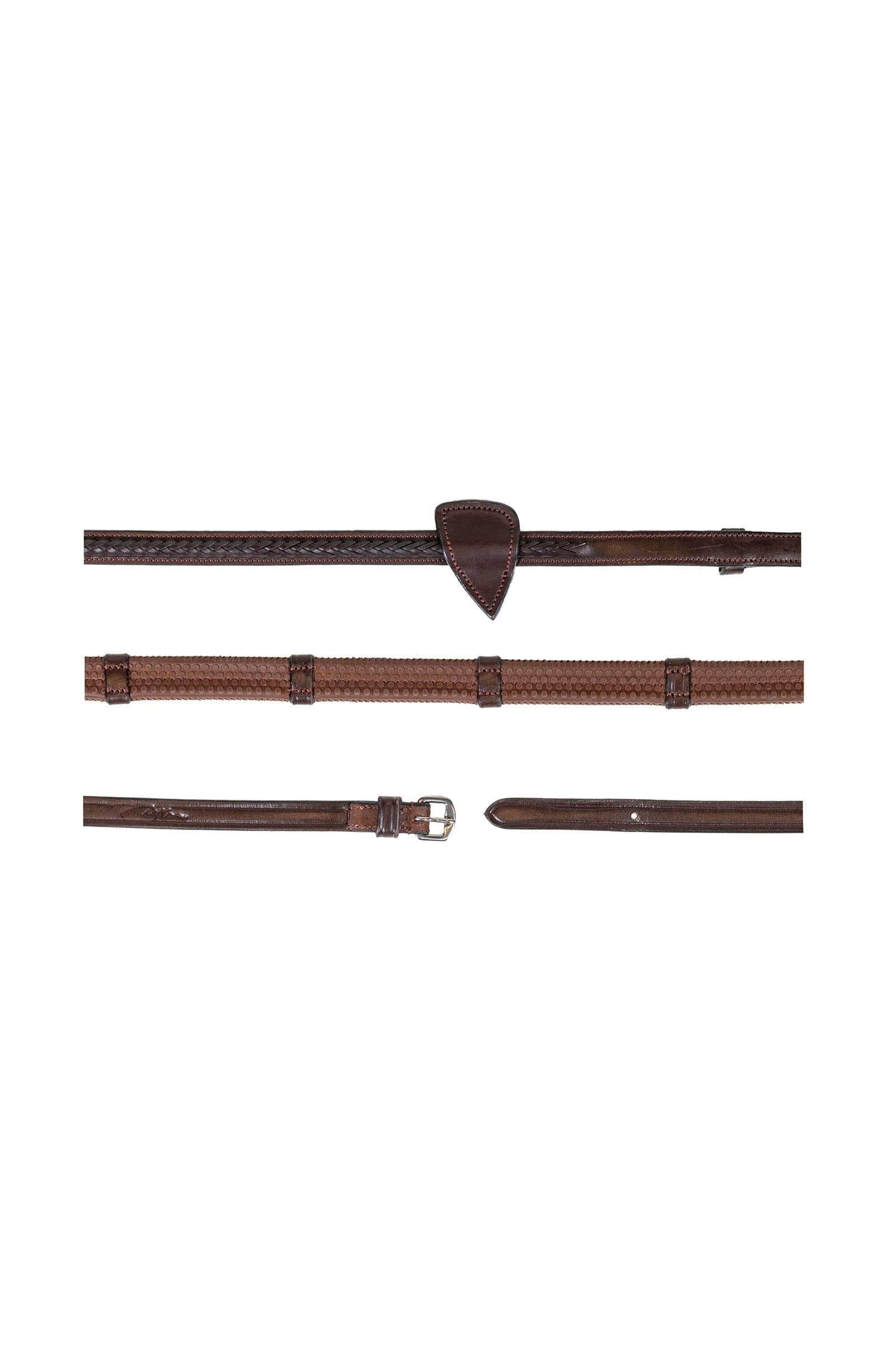 Dy'on New English rênes en caoutchouc (13 mm), tressées avec 7 butées en cuir Briderie et enrênements