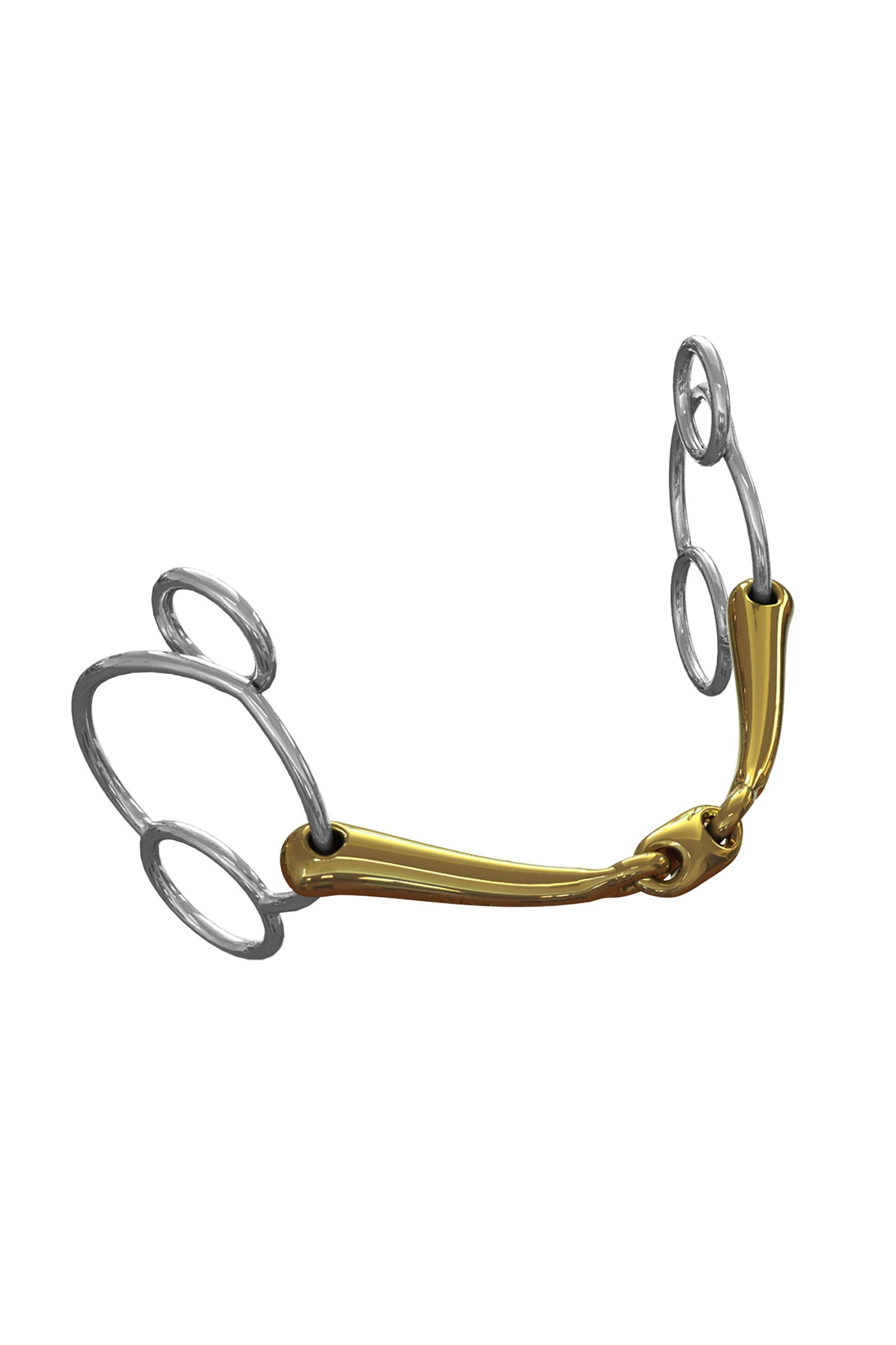 Neue Schule Bits Mors de filet type Pessoa 3 anneaux NS Bits Tranz Universal, double brisure, articulation losange, canons épaisseur 16 mm Mors