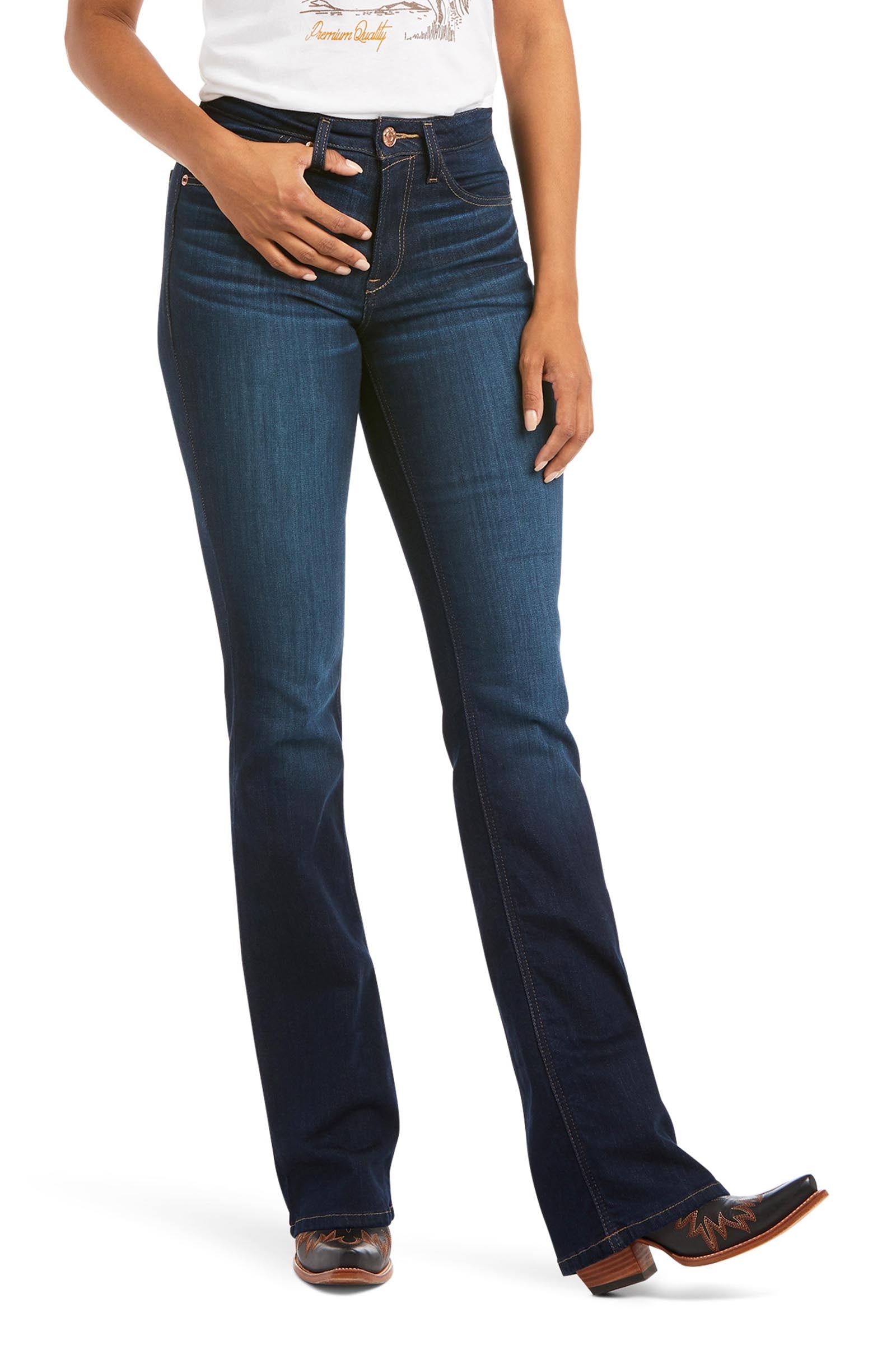 Ariat Real High Rise Ballary Boots Cut Jean bootcut femme taille haute Womens Breeches