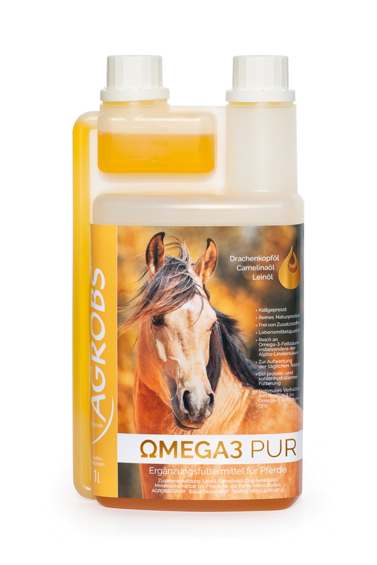 Agrobs Omega3 Pur 1 l Horse Feed & Nutrition