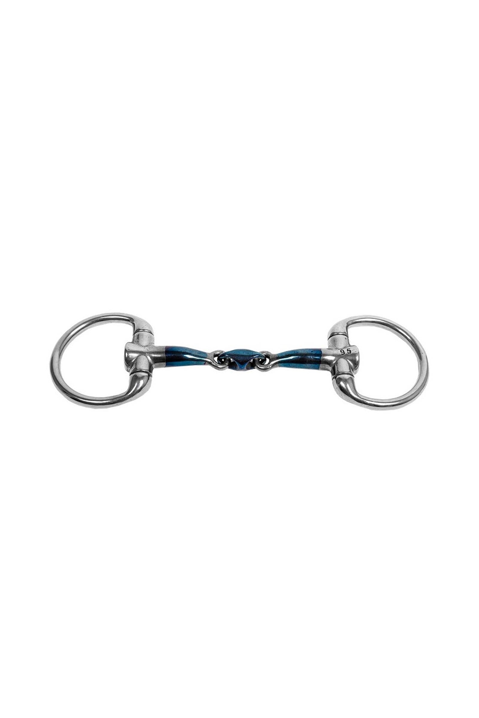 Trust Equestrian Mors Acier Doux Bleu Salivant Olives Double Brisure Poney Mors