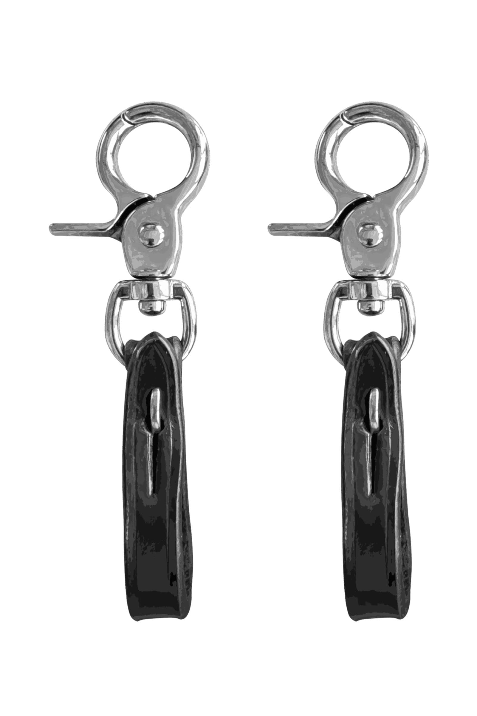 Sprenger porte-étriers en cuir avec mousqueton, noir Accessoires