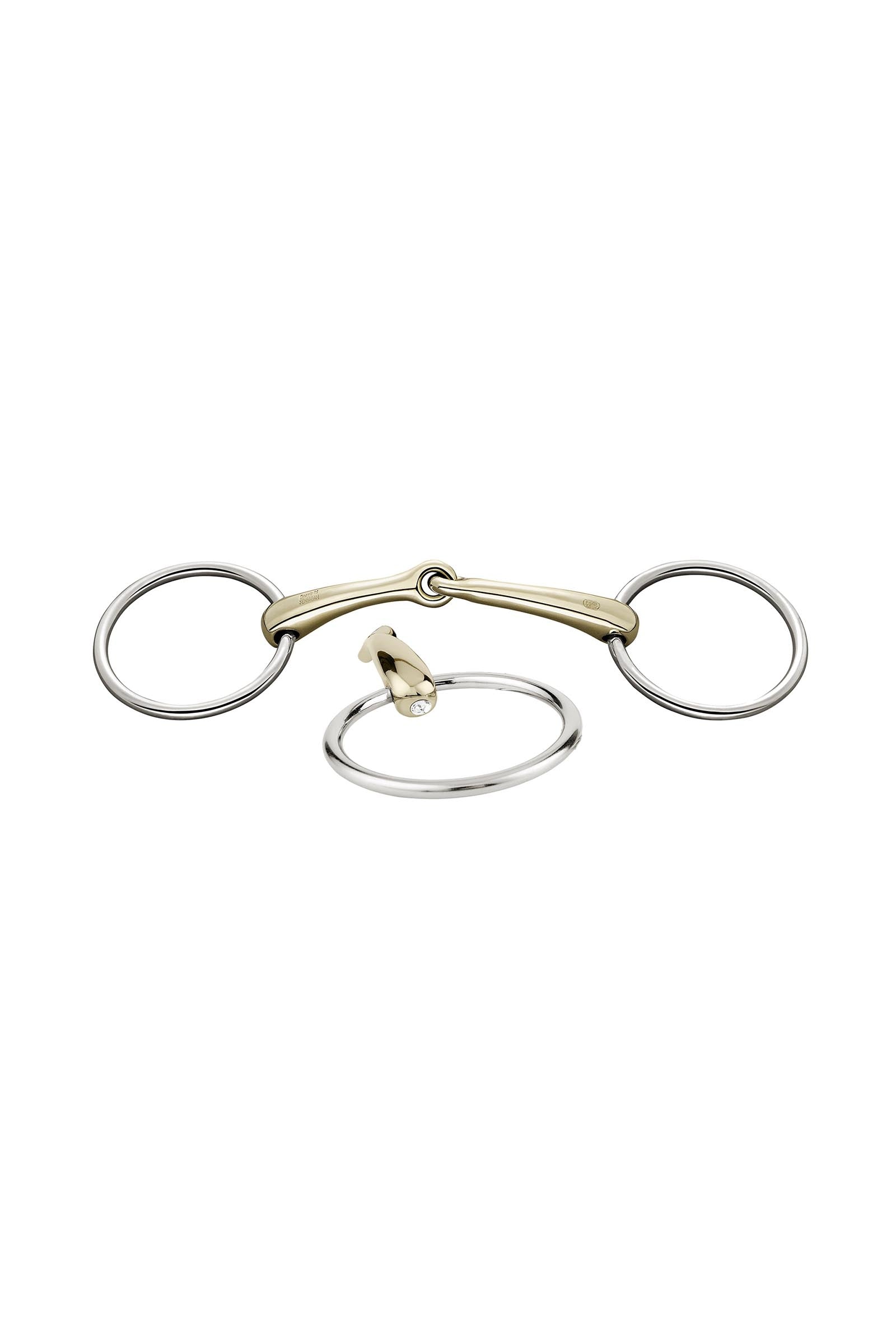 Sprenger Dynamic RS mors à anneaux libres, simple brisure, 16 mm, Sensogan, avec cristaux Mors