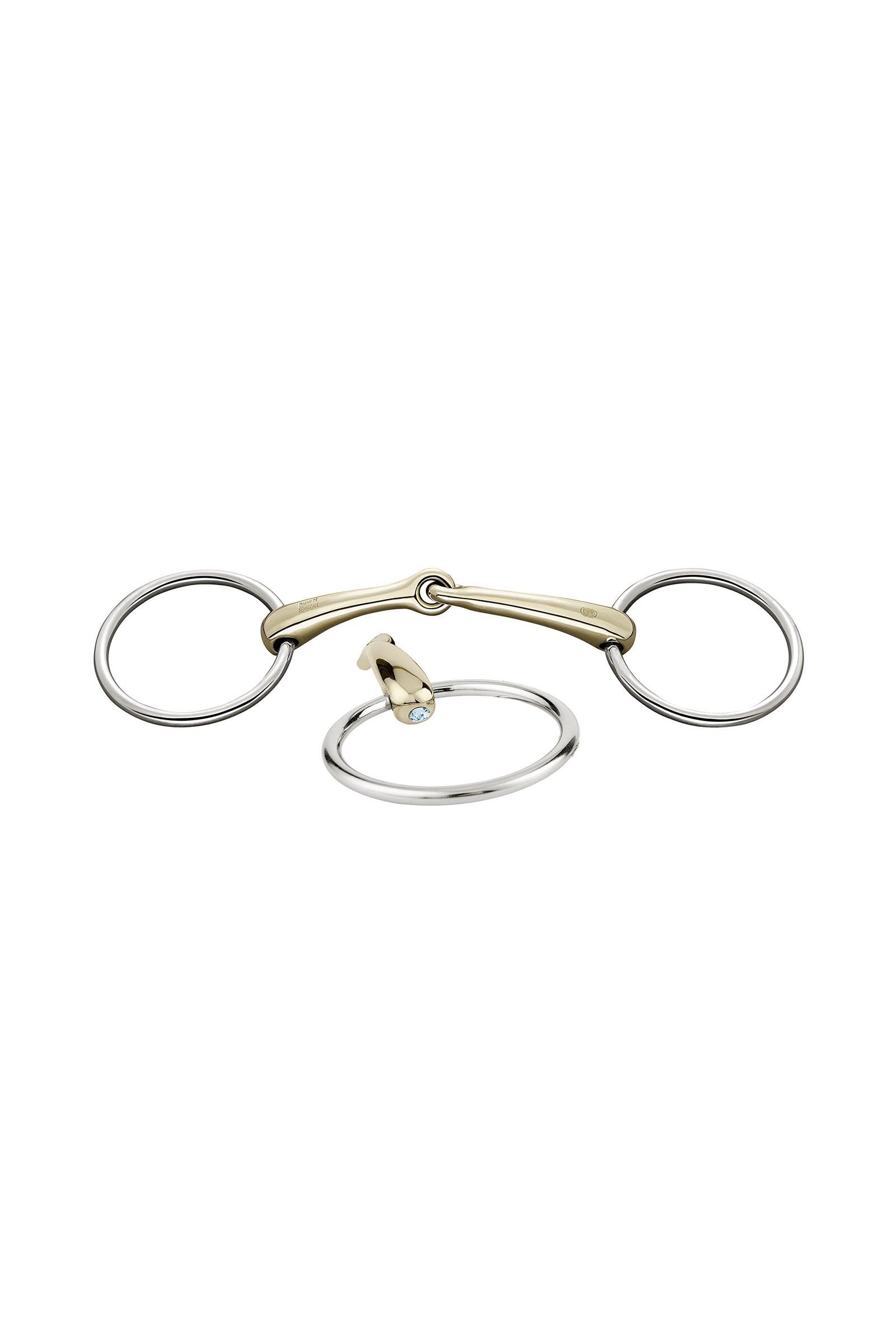 Sprenger Dynamic RS mors à anneaux libres, simple brisure, 16 mm, Sensogan, avec cristaux Mors