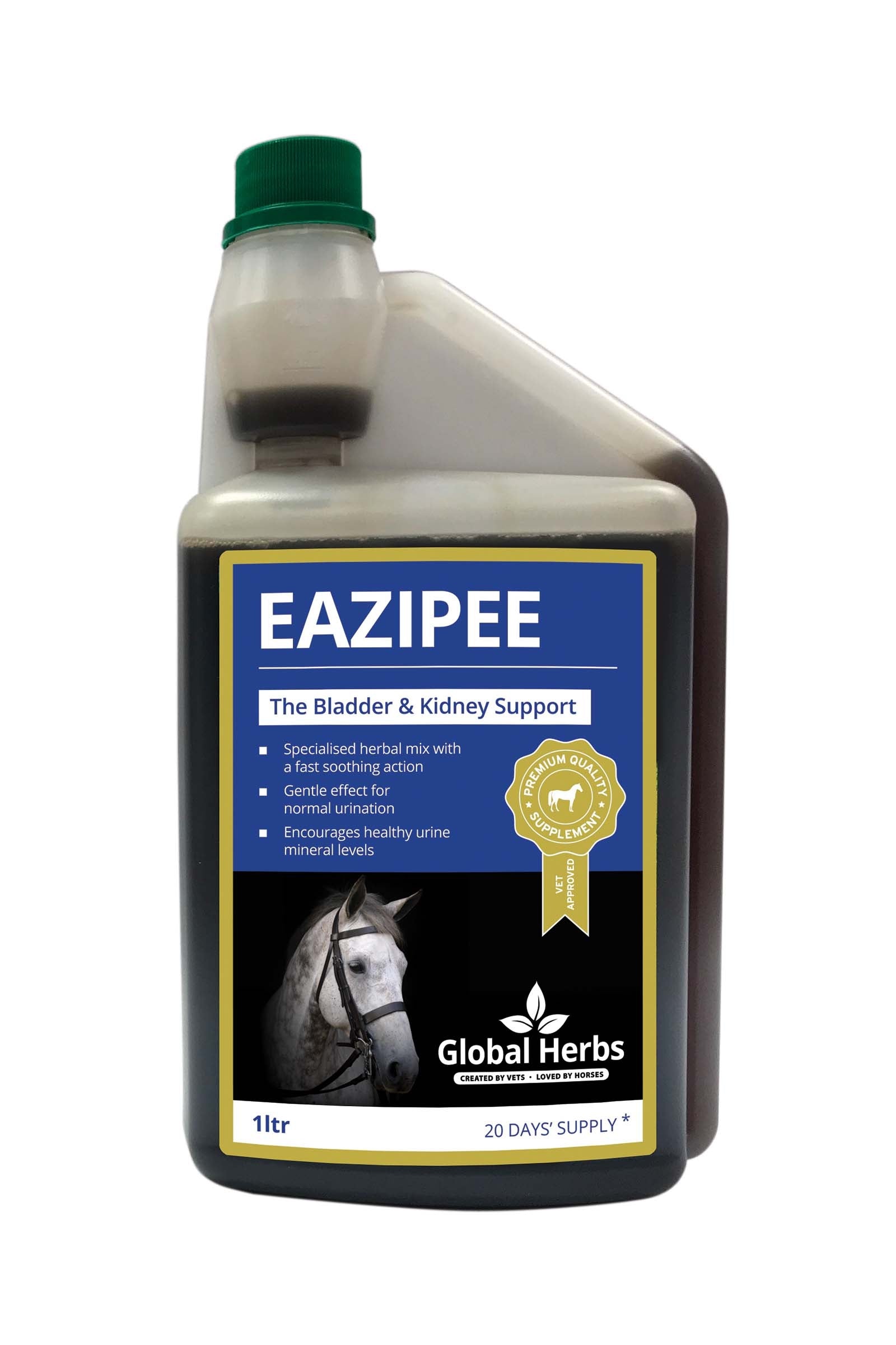 Global Herbs Complément alimentaire de soin liquide diurétique EaziPee 1 l Horse Feed & Nutrition