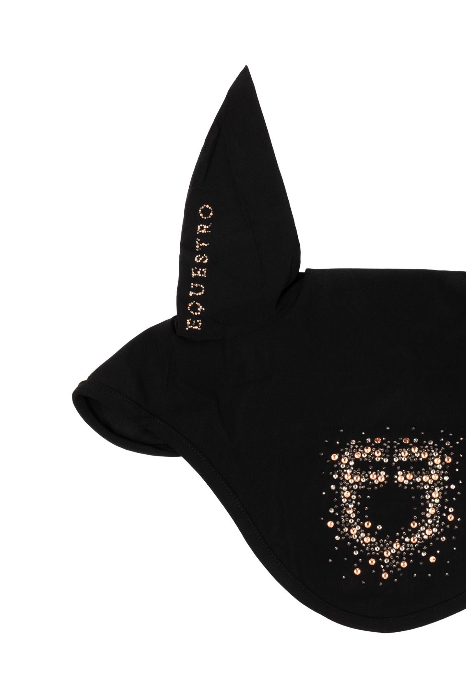 Equestro Fly Veil in Technical Fabric With Rhinestone Logo Saddle Pads