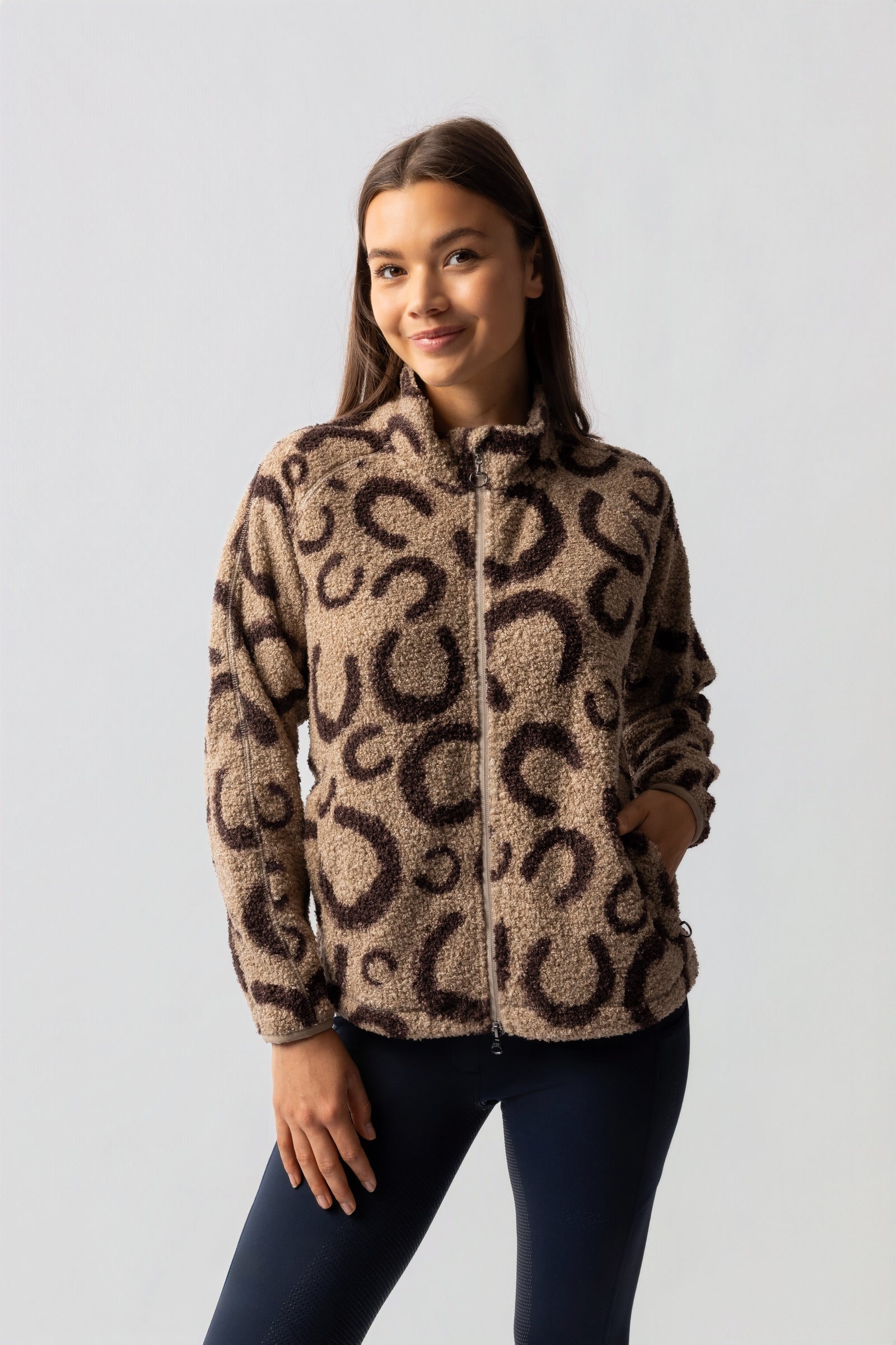 Horze Ariana Veste en Teddyfleece pour femmes Vêtements d'équitation femme