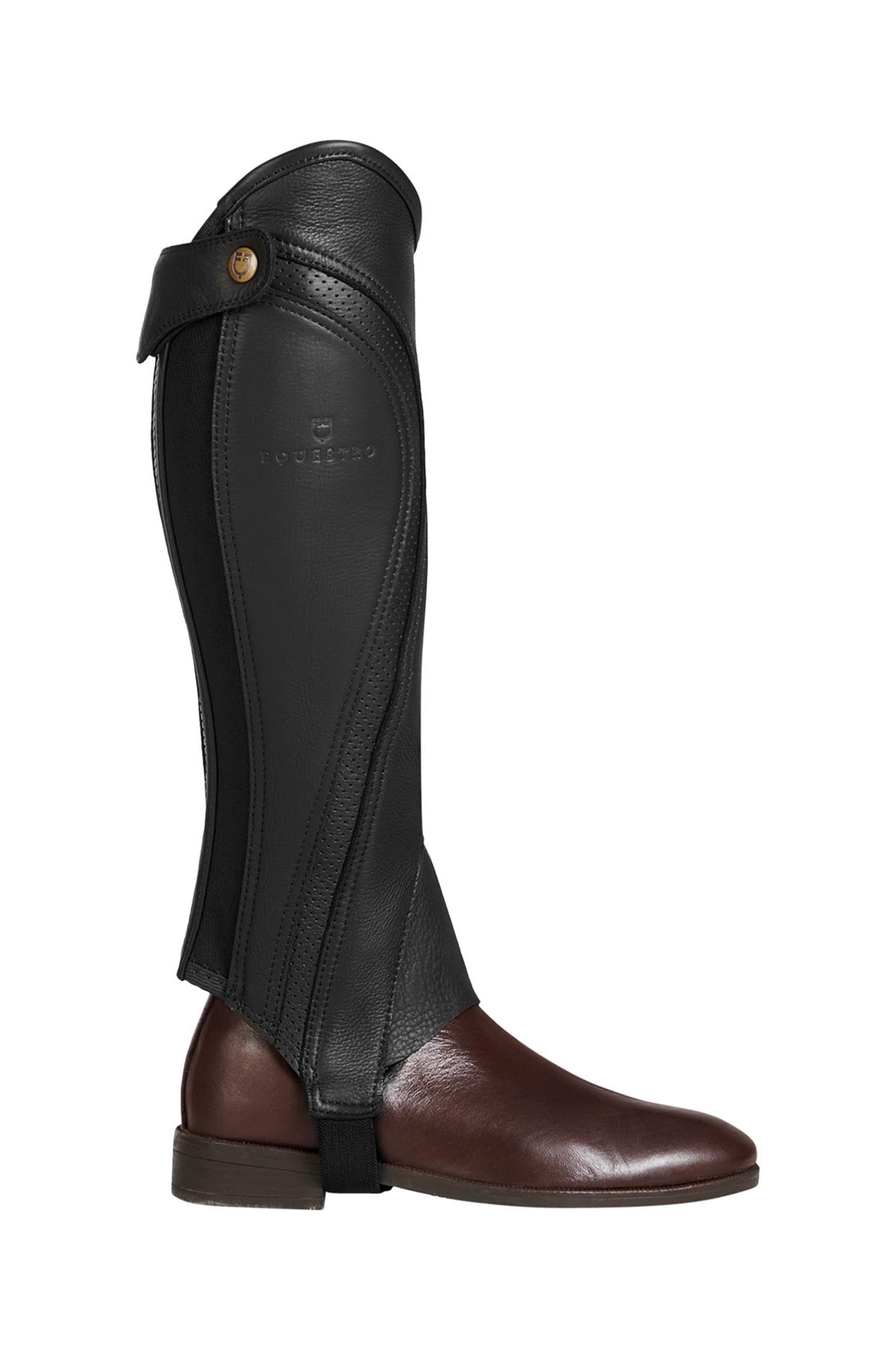 Equestro Unisex Chaps Perforated Leather Maximum Comfort Riding Boots & Riding Shoes