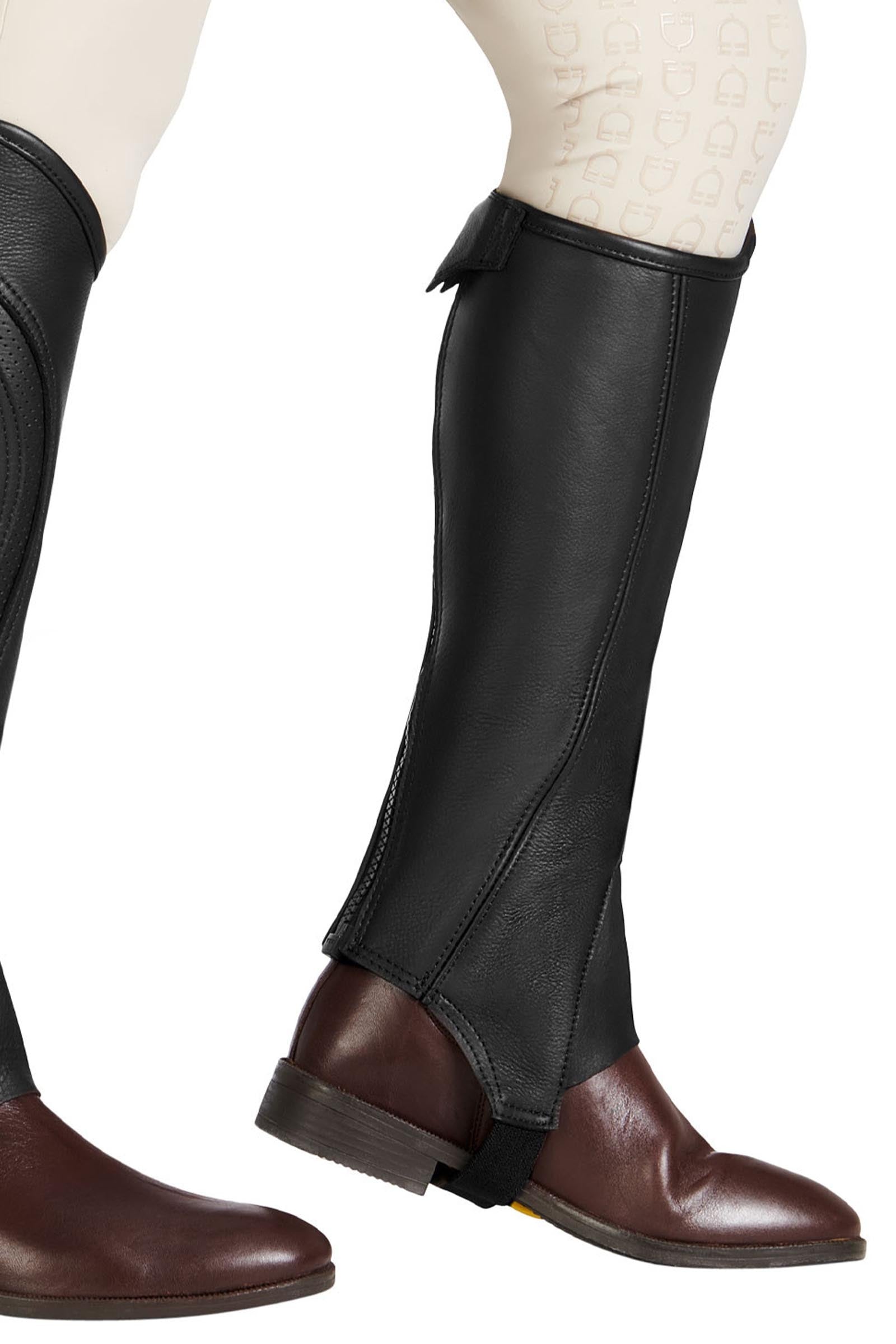 Equestro Unisex Chaps Perforated Leather Maximum Comfort Riding Boots & Riding Shoes