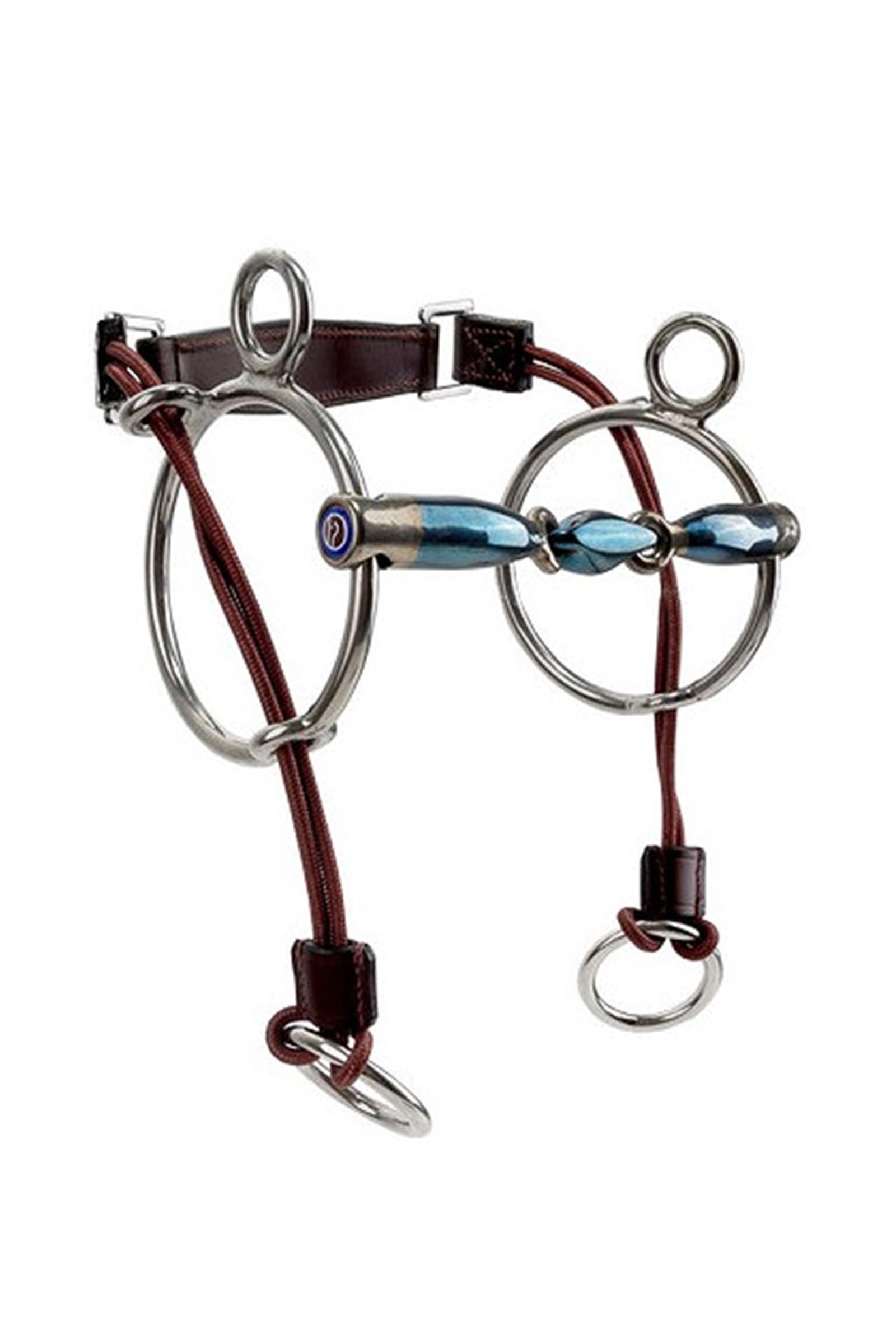 Trust Equestrian Mors Acier Doux Bleu Salivant Releveur Gourmette Double Brisure Mors
