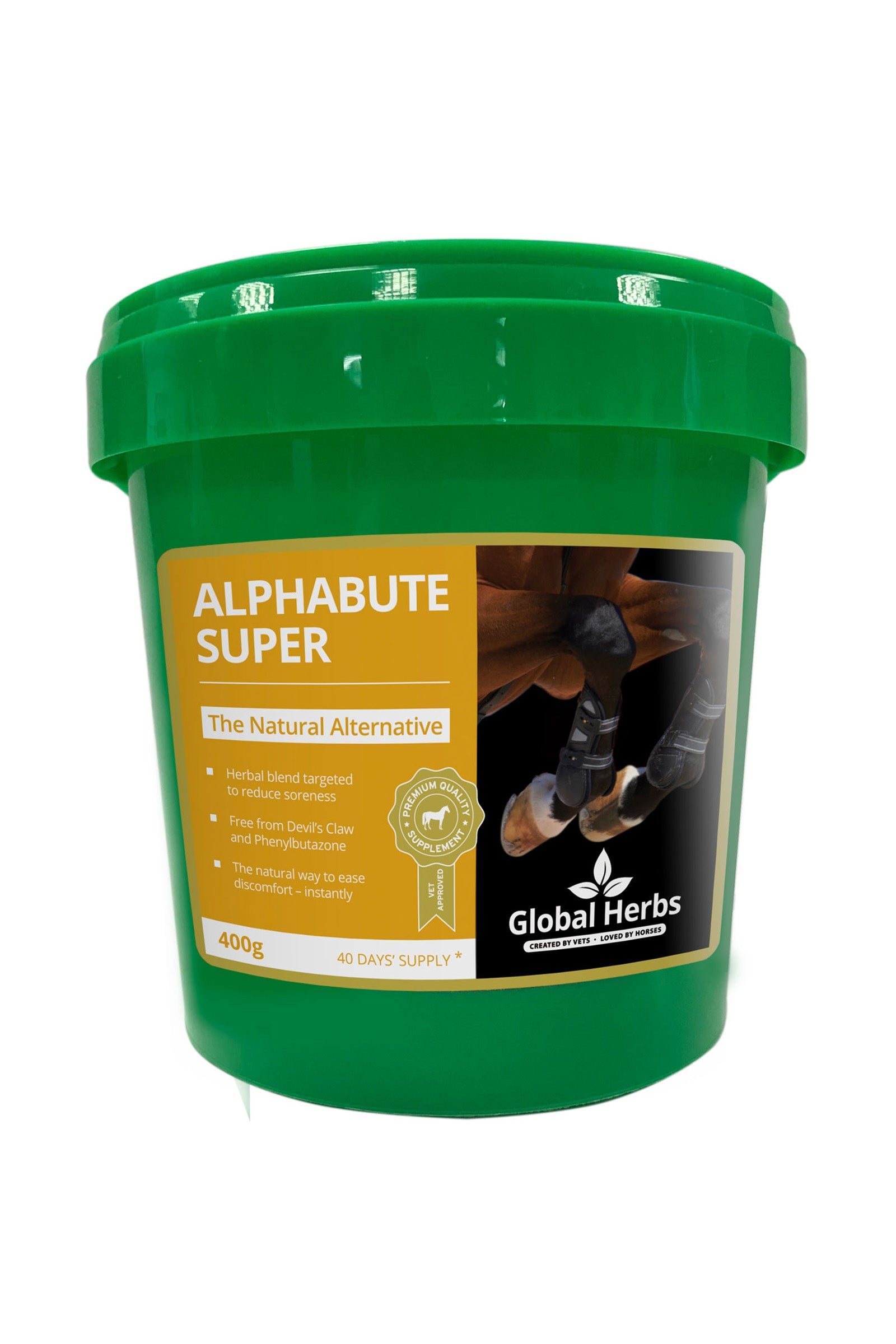 Global Herbs Complément alimentaire de soin anit-douleur Alphabute SUPER, 400 g Horse Feed & Nutrition