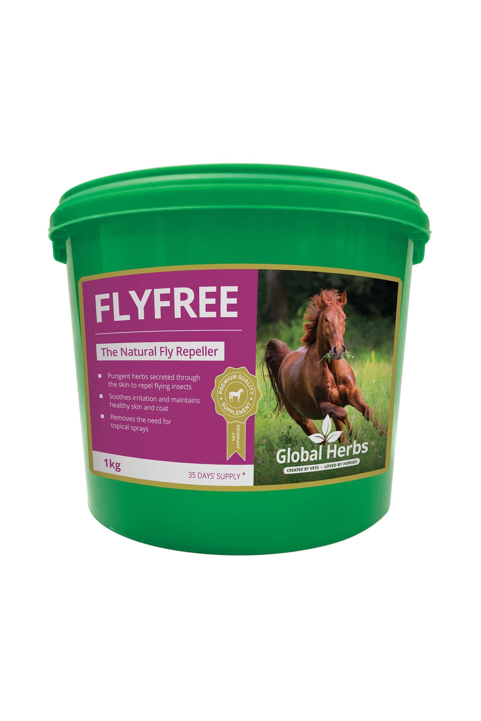 Global Herbs Complément alimentaire de soin anti-insectes Fly Free, 1 kg Horse Feed & Nutrition