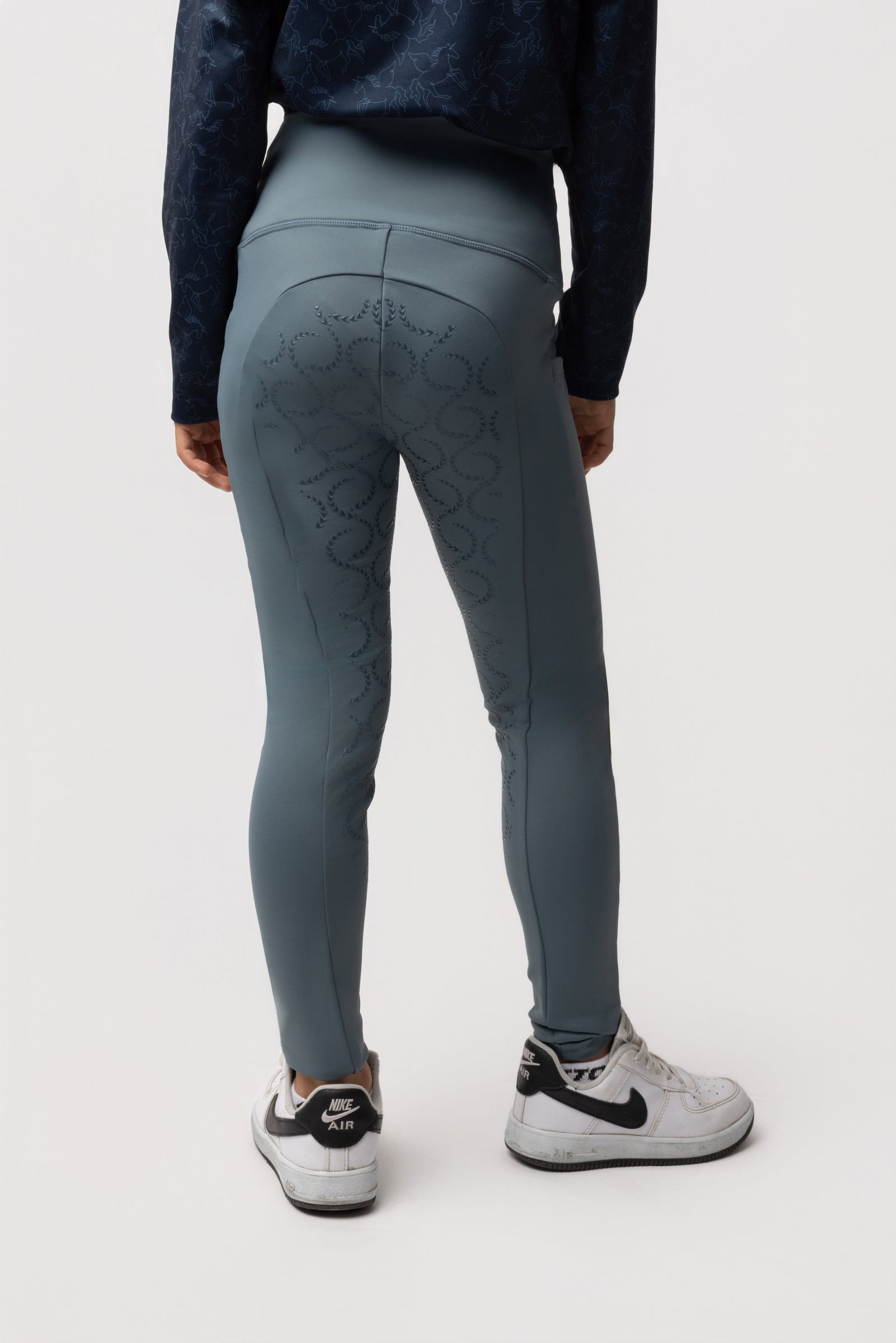 Horze Gillian Leggings d'équitation thermiques avec grip intégral pour enfants Vêtements d'équitation enfant