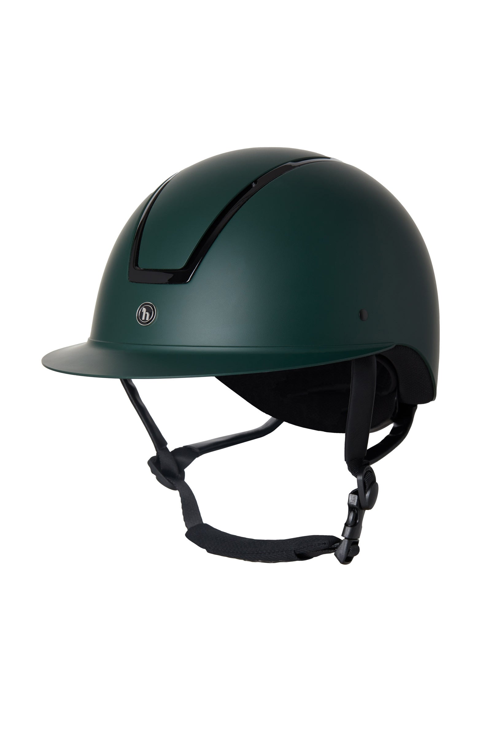 Horze Casque d'équitation Noir II avec coque brillante et pare-soleil Casques & Gilets de protection