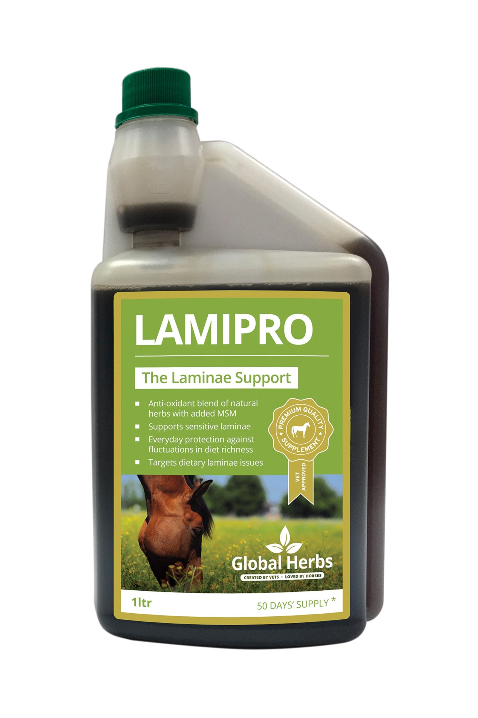 Global Herbs Complément alimentaire de soin Prédisposition Fourbure LamiPro , 1 l Horse Feed & Nutrition