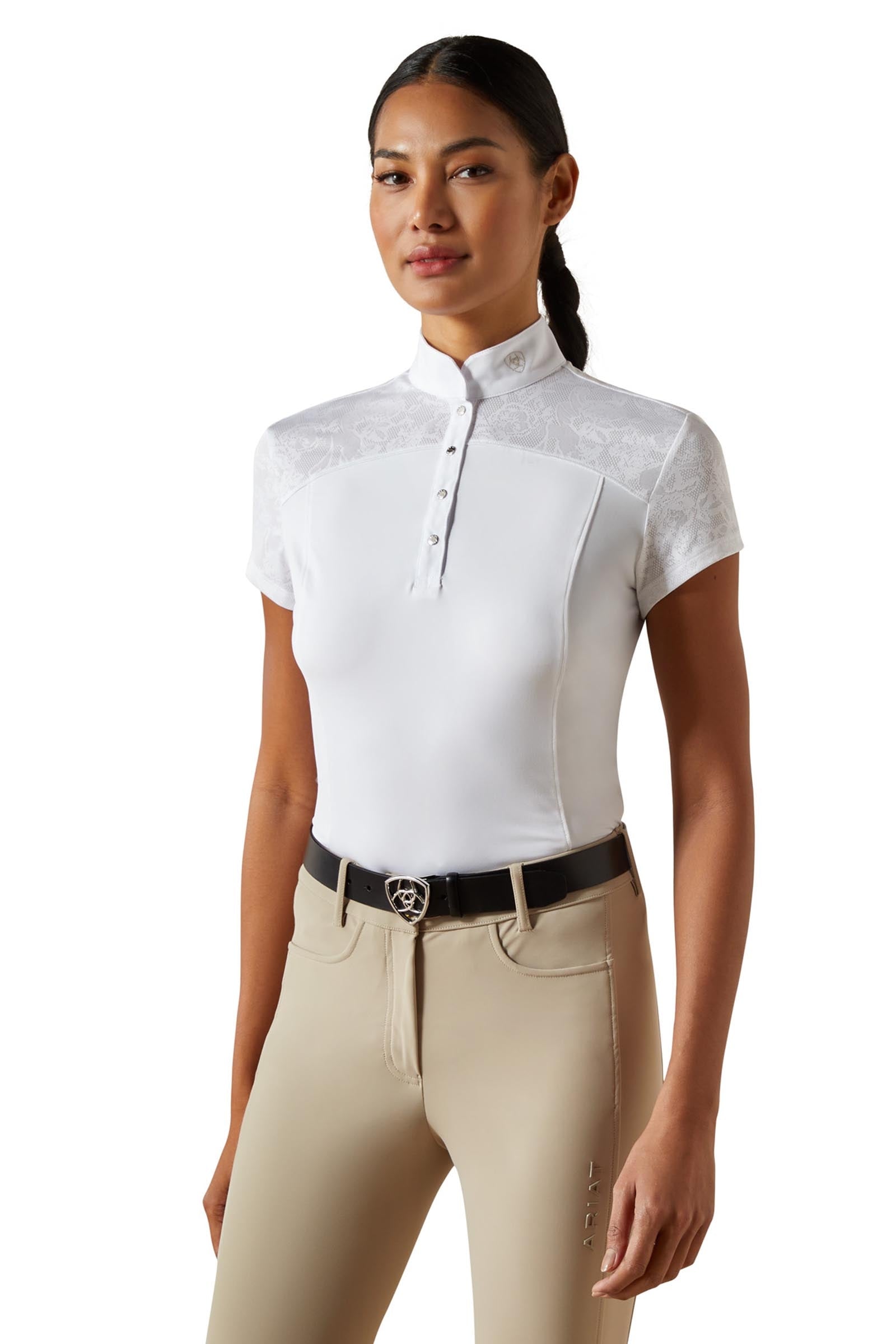 Ariat Bellatrix chemise de concours à manches courtes pour femme Vêtements d'équitation femme