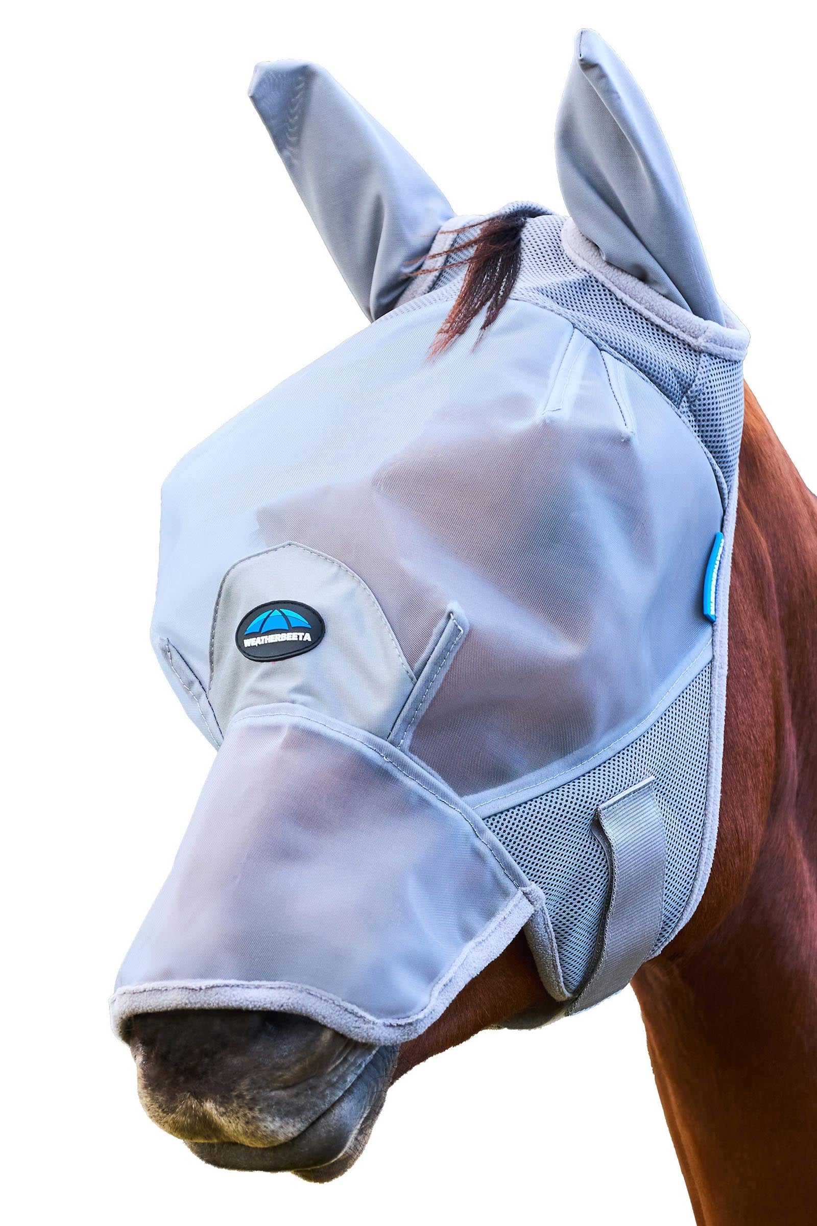 Weatherbeeta Comfitec Fine Mesh Masque anti-mouches avec oreilles et nez Anti-mouches cheval