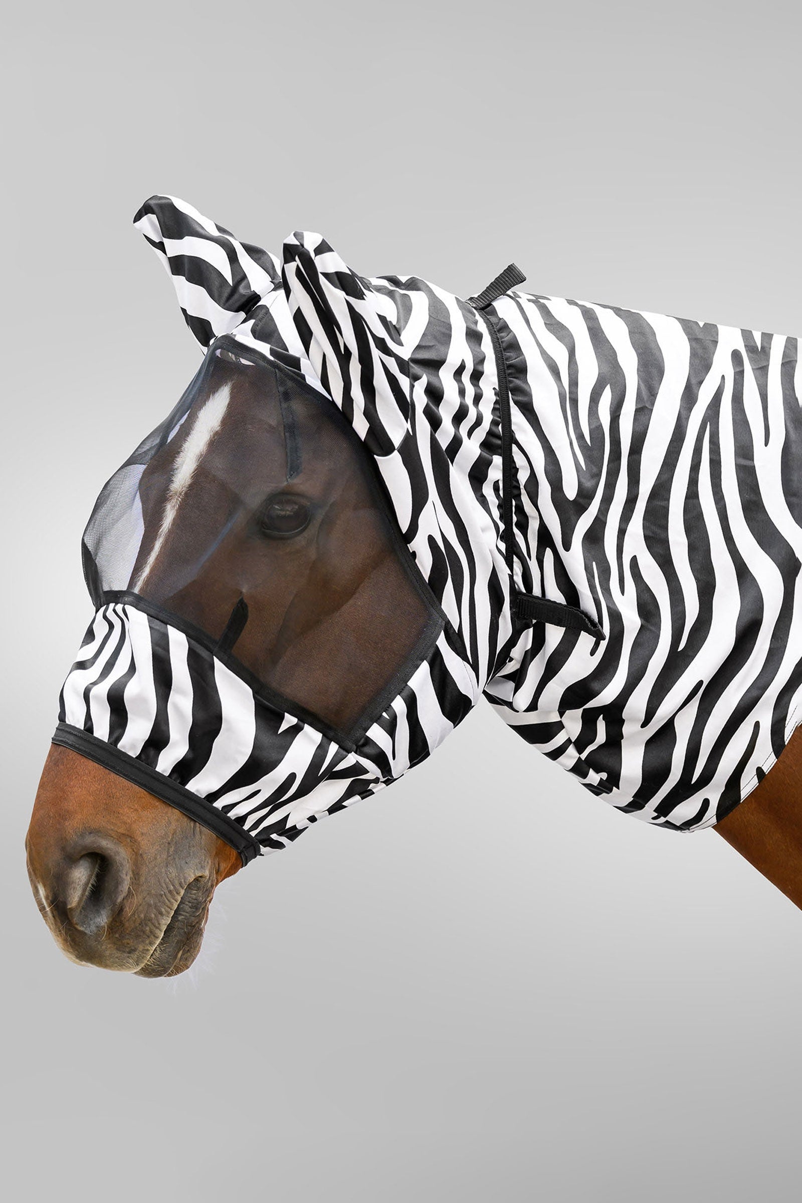 Waldhausen masque anti-mouches dermite zébré avec protection UV Anti-mouches cheval
