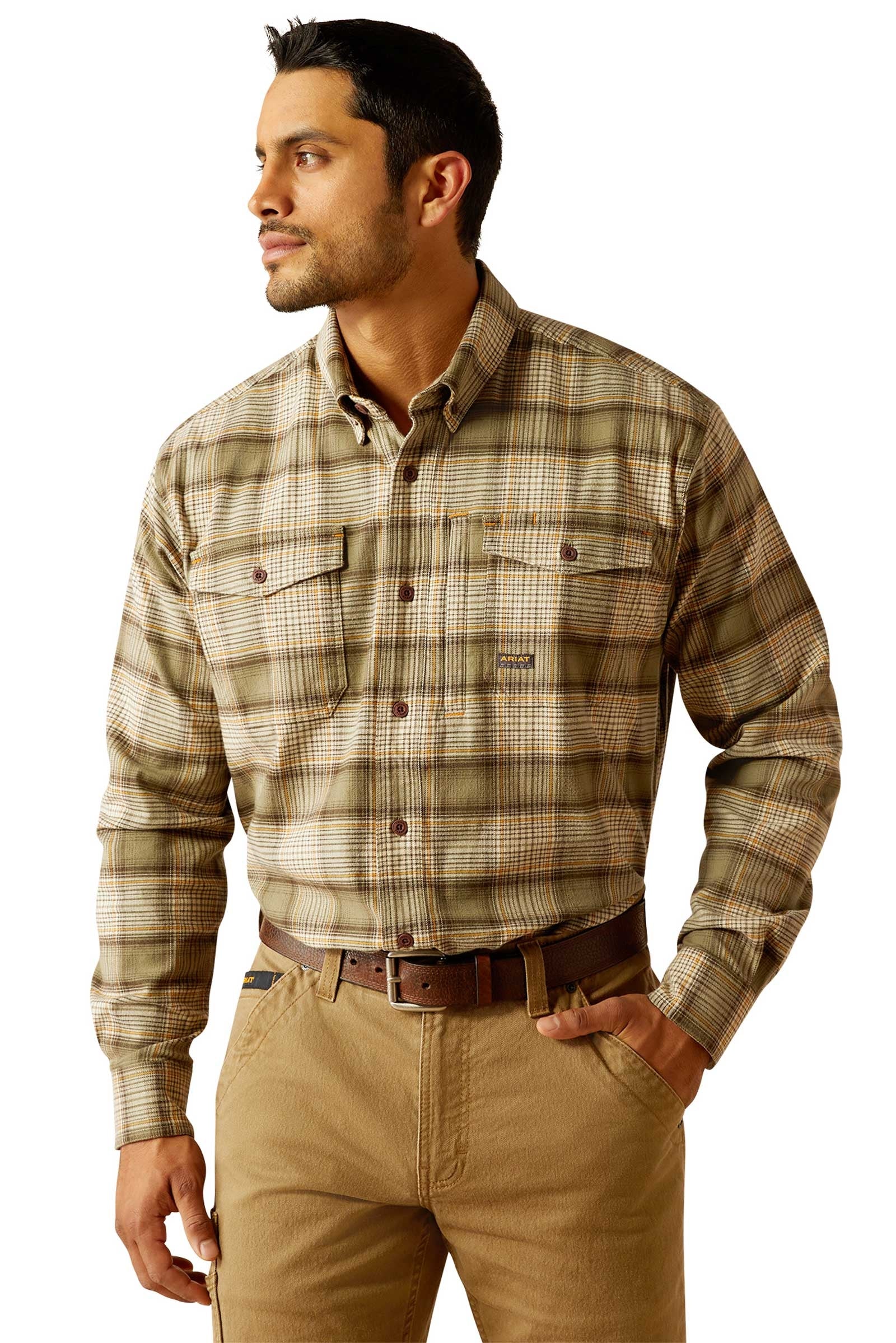 Ariat Rebar Flannel DuraStretch Work Shirt Mens Riding Clothing