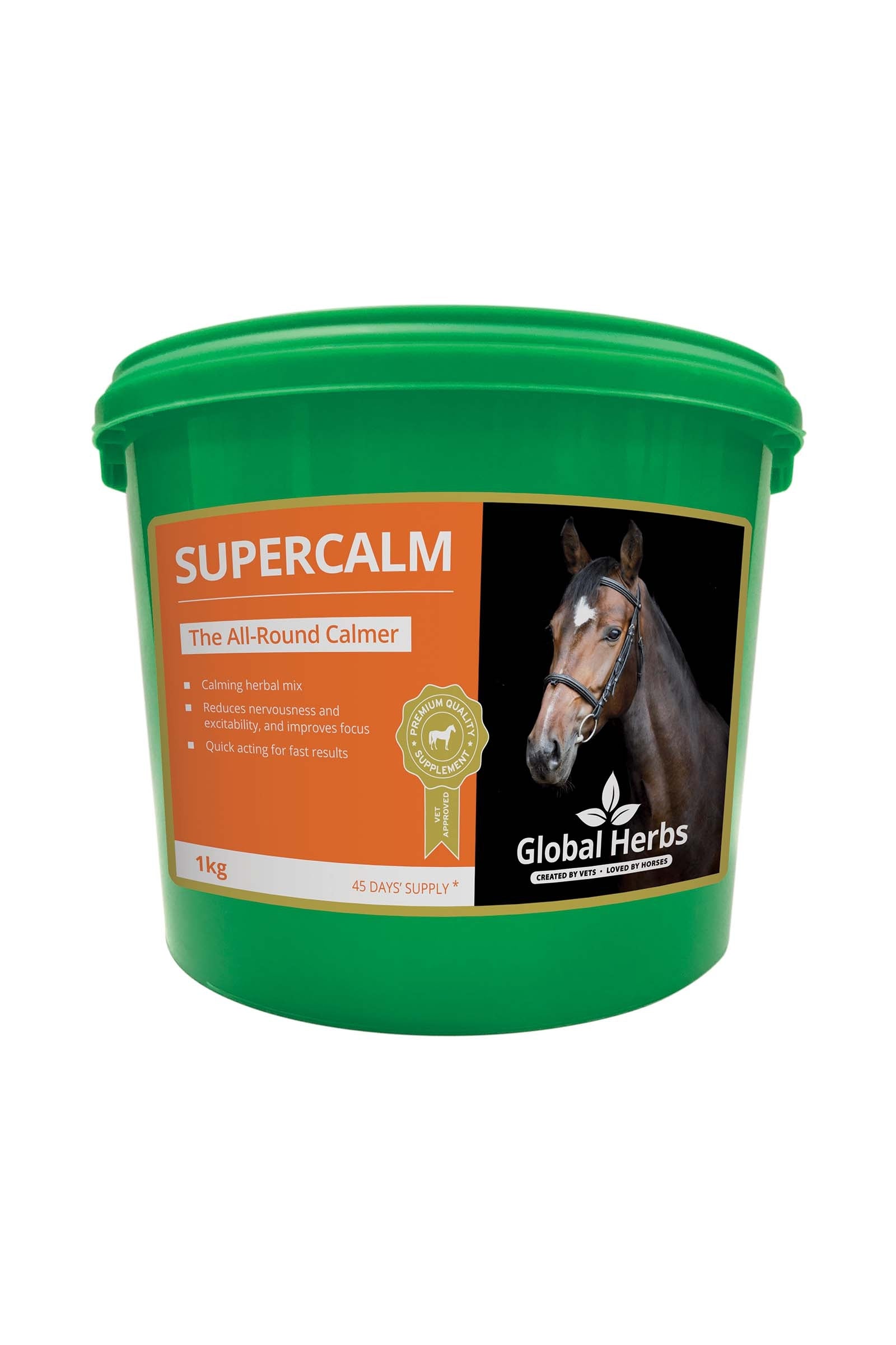Global Herbs Complément alimentaire de soin Super Calmant SuperCalm, 1 kg Horse Feed & Nutrition
