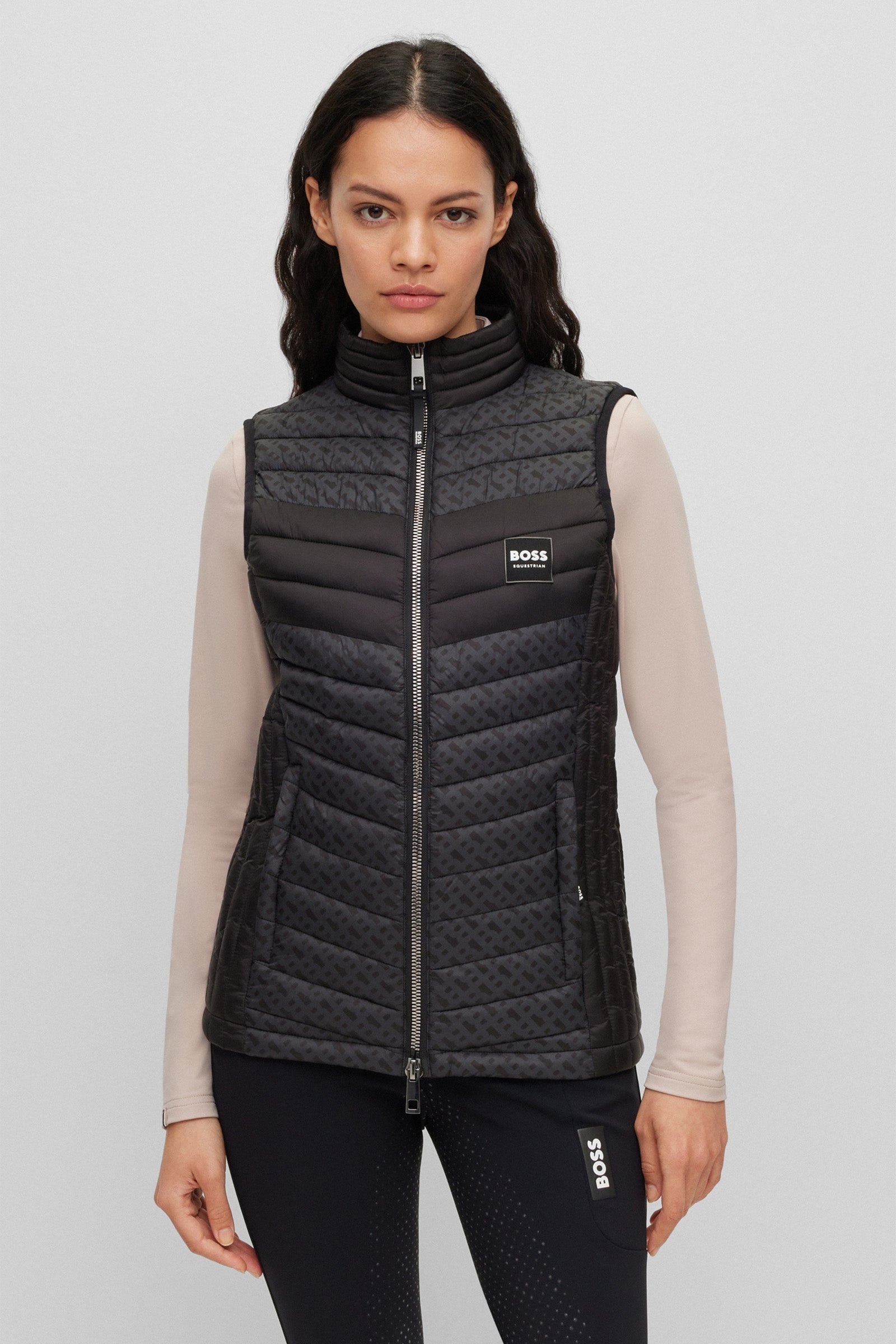 BOSS Equestrian Boss Bea Monogramme Gilet Femme Vêtements d'équitation femme