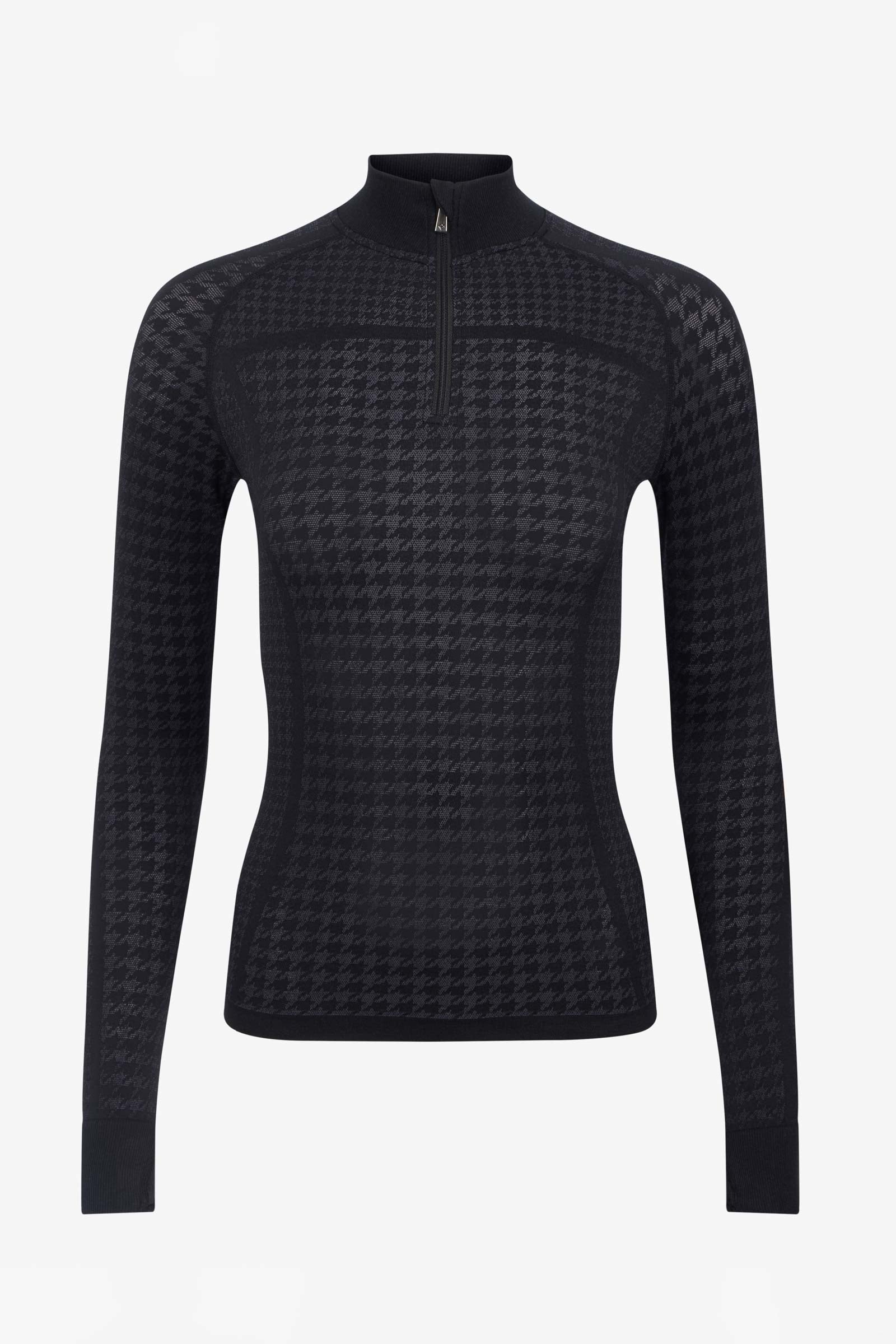 LeMieux Lemieux Aspen Houndstooth Top with Quarter Zip Vêtements d'équitation femme