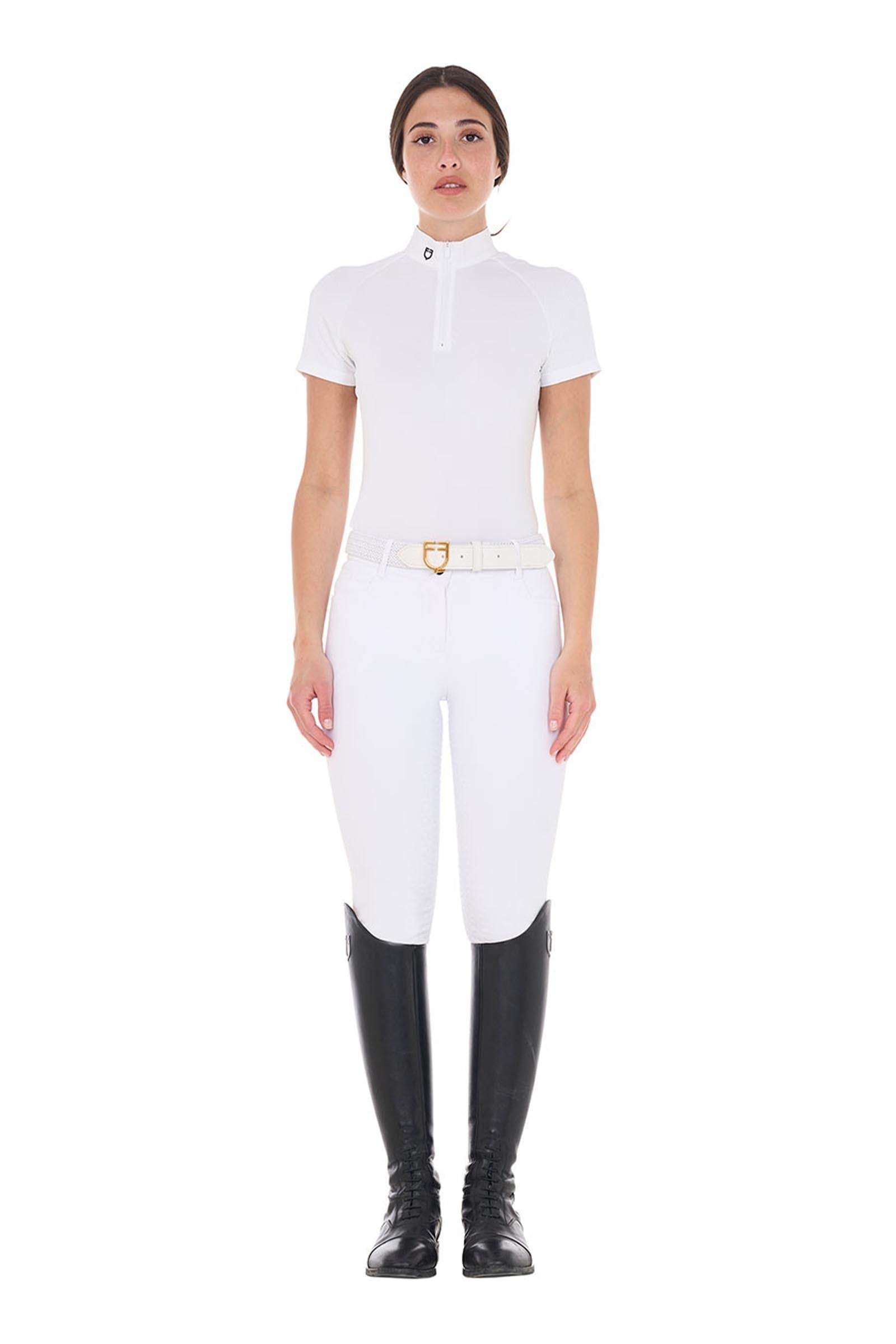 Equestro Women's Slim Fit Stretch Competition Polo Shirt Women’s Riding Clothing