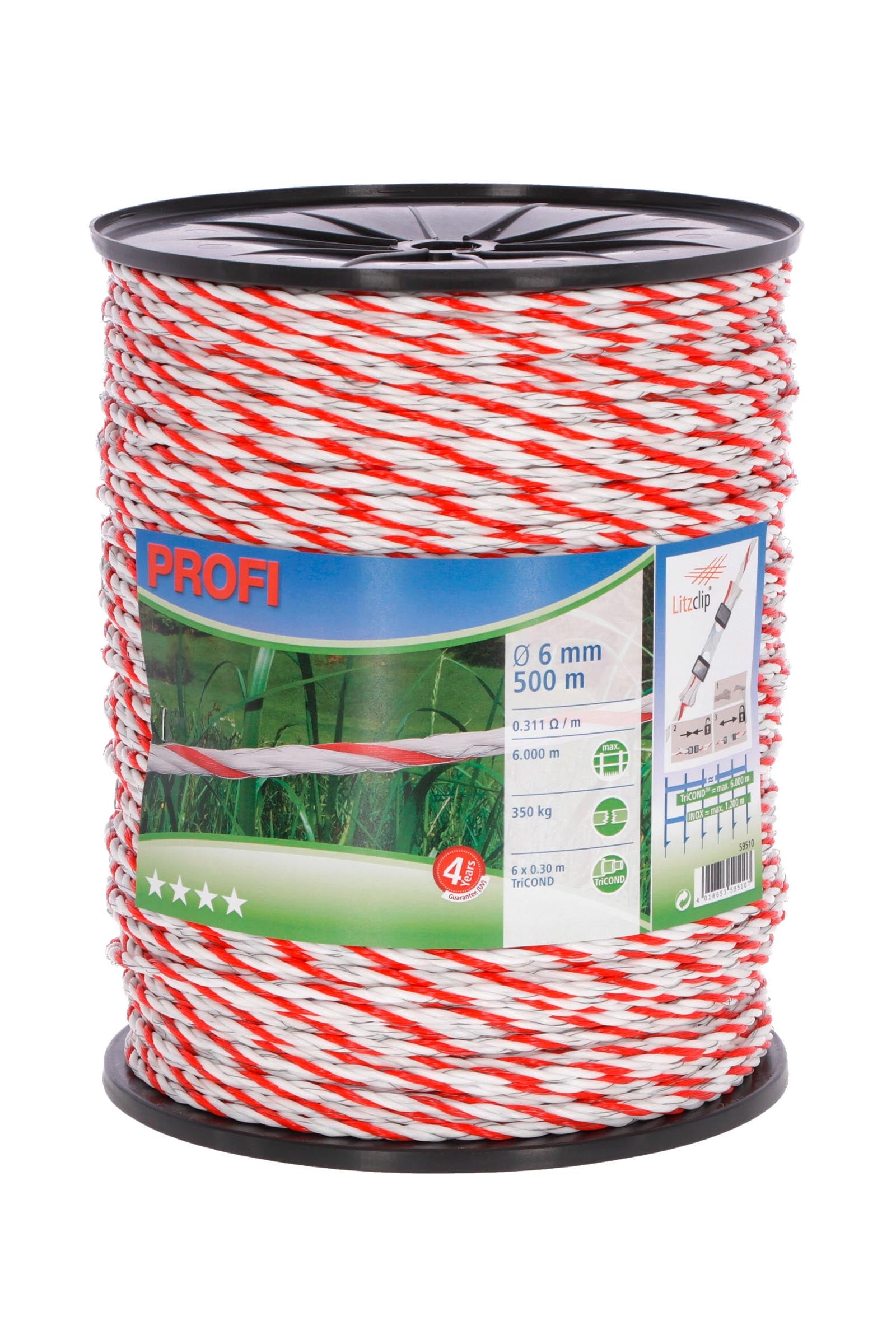 Corral CORRAL corde de clôture Profi 500 m × Ø 6 mm, 6 × 0,30 TriCond Equipements pour clôture électrique