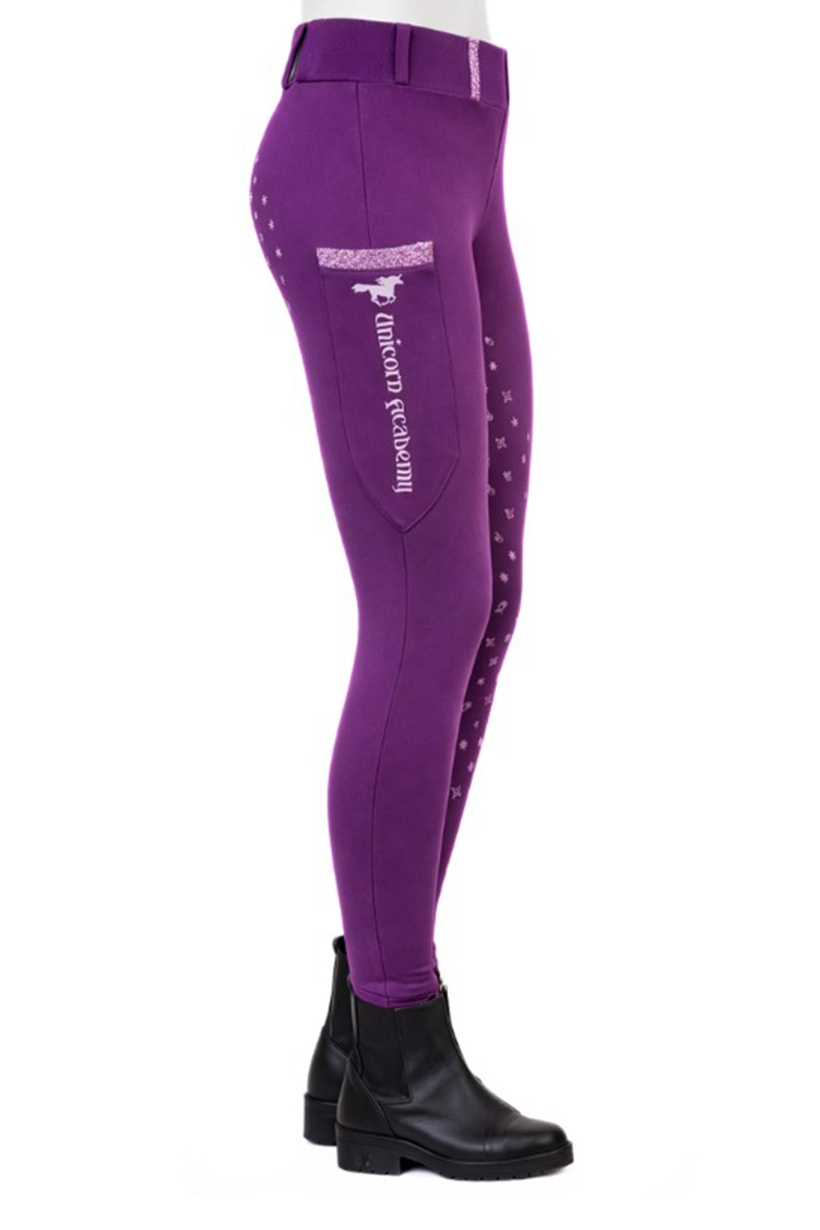 Kavalkade Unicorn Academy leggings d'équitation pour enfant avec paillettes Vêtements d'équitation enfant
