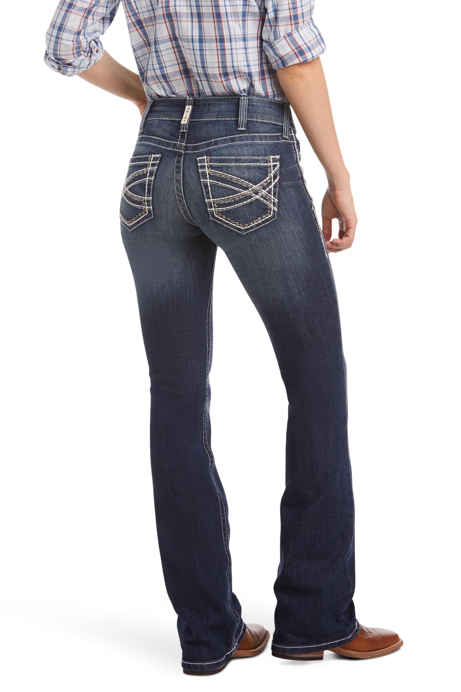 Ariat Women's R.E.A.L. Mid Rise Stretch Entwined Boot Cut Jeans Womens Breeches